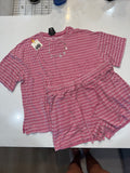 Pink Stripe Ribbed Set