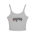 Spaghetti Tank Top — 'Go Spurs Go' Colorful Retro Basketball Fan Crop