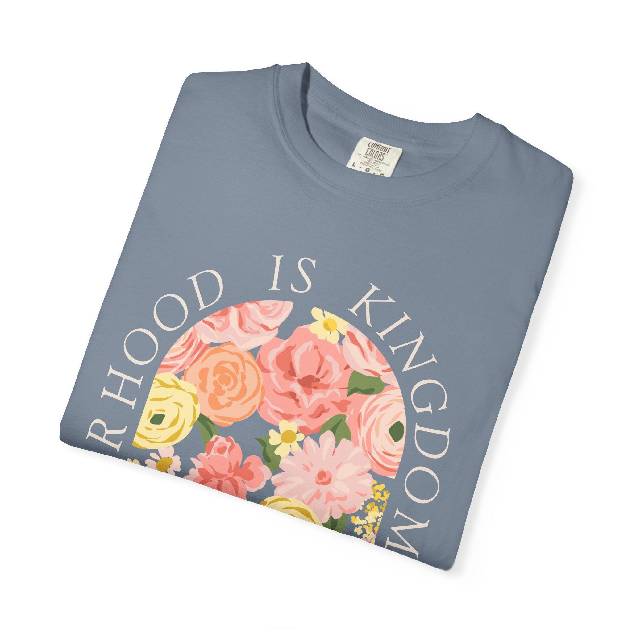 Motherhood Floral T-Shirt — "Motherhood Is Kingdom Work" (Proverbs 31:25-27)