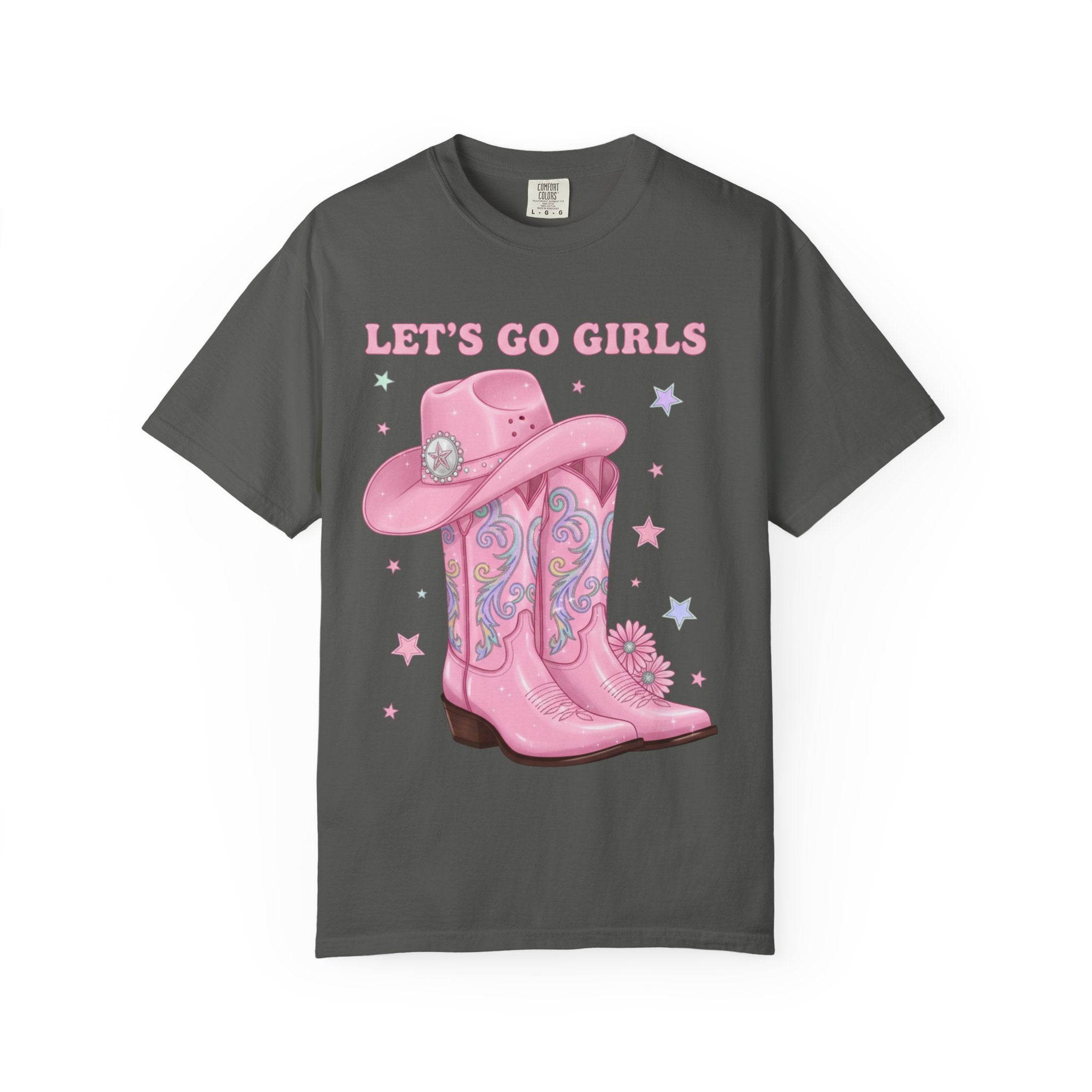 Let's Go Girls Pink Cowboy Boots T‑Shirt