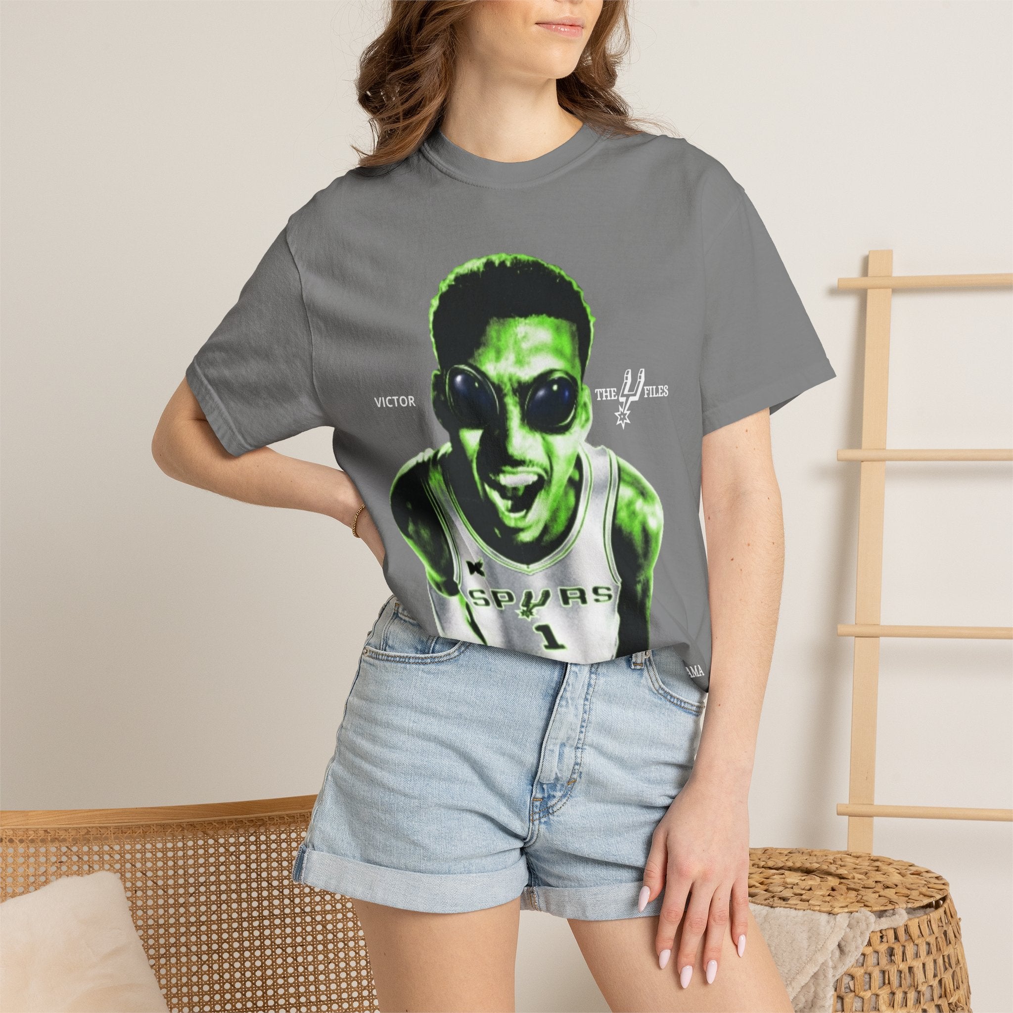 Graphic T-Shirt — WEMBY Neon Green Retro Sports Portrait