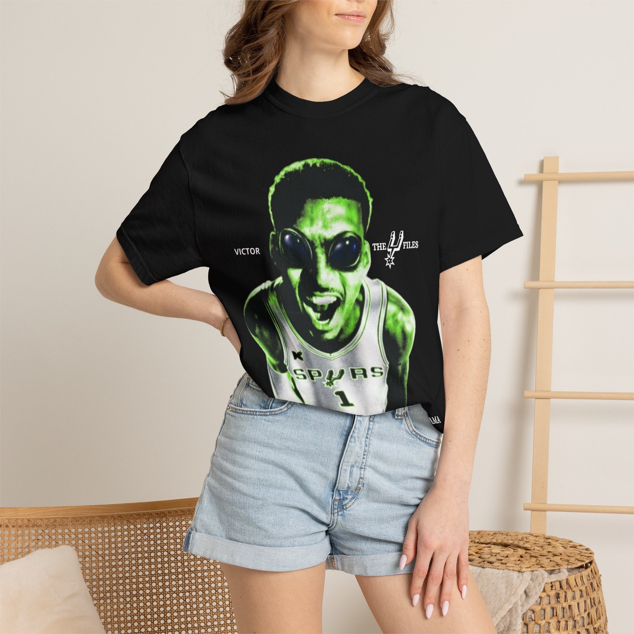 Graphic T-Shirt — WEMBY Neon Green Retro Sports Portrait
