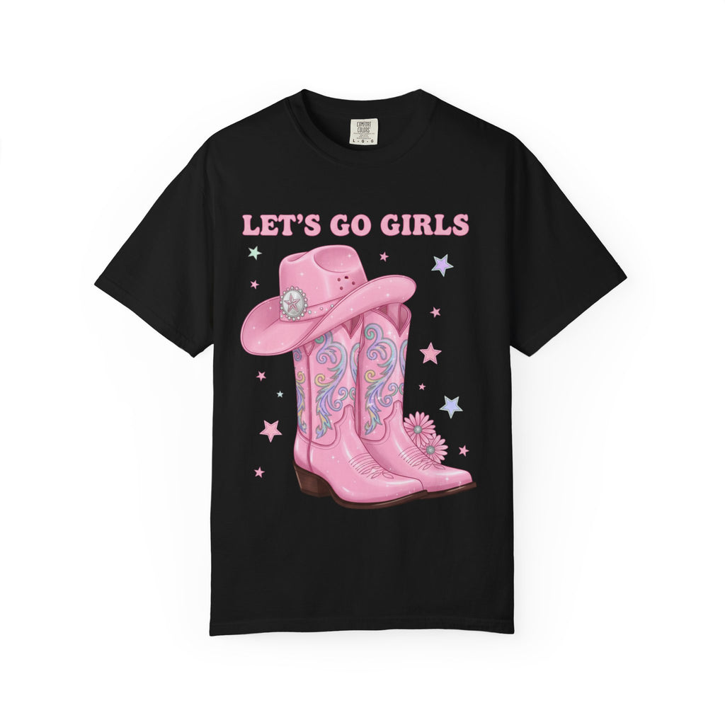Let's Go Girls Pink Cowboy Boots T‑Shirt