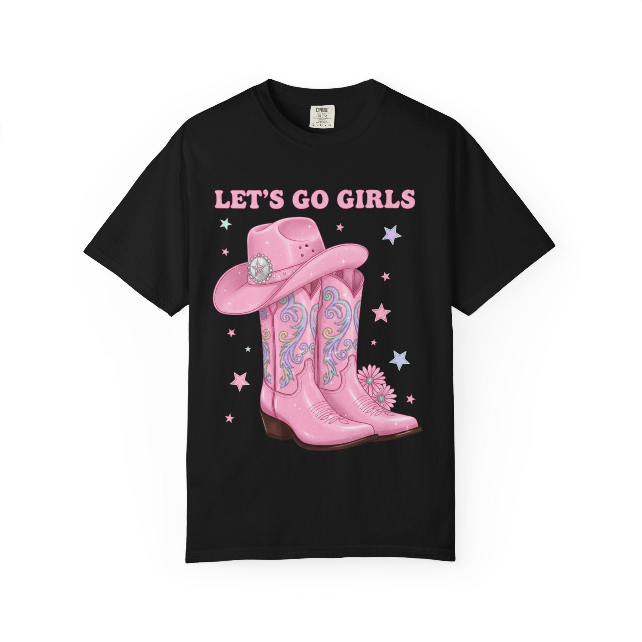 Let's Go Girls Pink Cowboy Boots T‑Shirt
