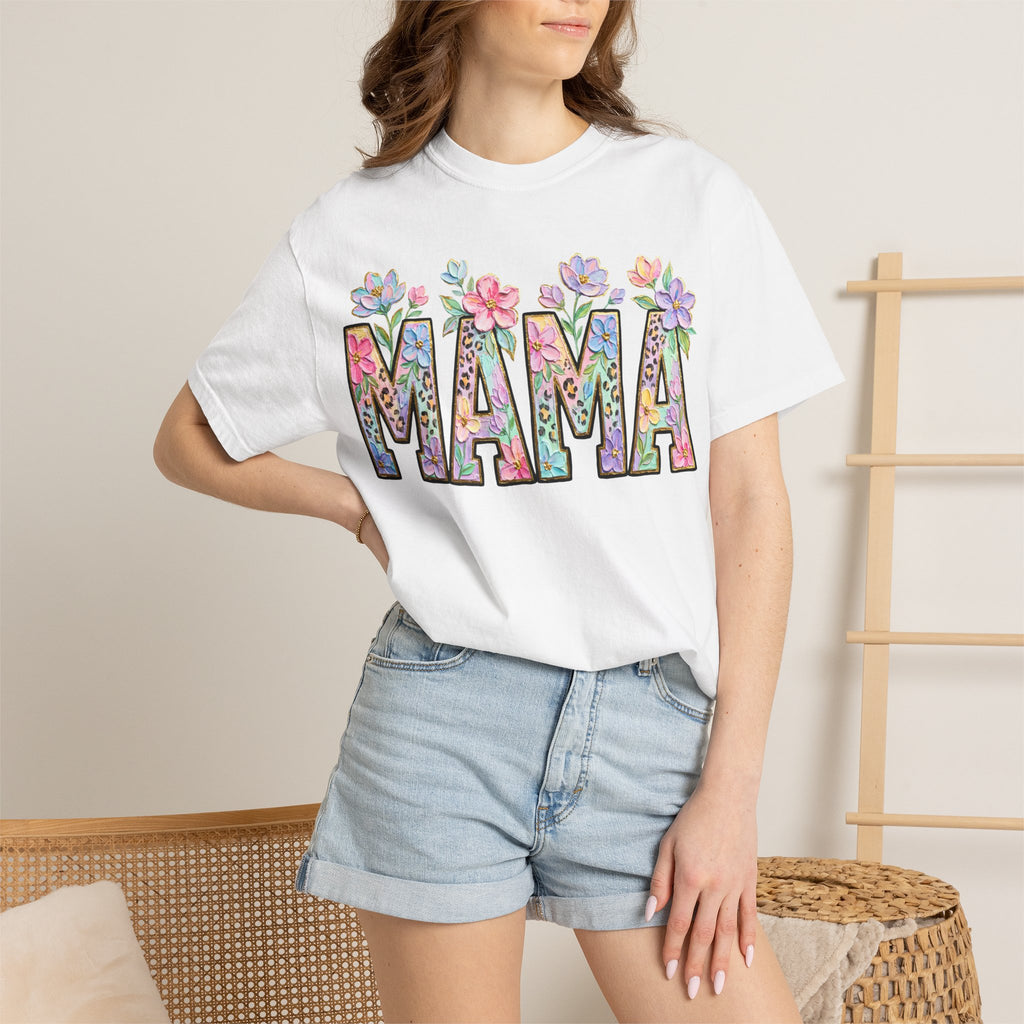 Mama Floral T-Shirt — Mother's Day Garden Letter Tee