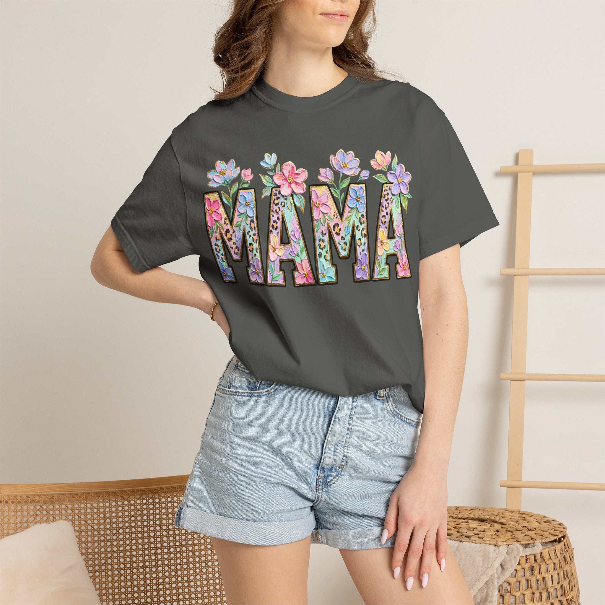 Mama Floral T-Shirt — Mother's Day Garden Letter Tee