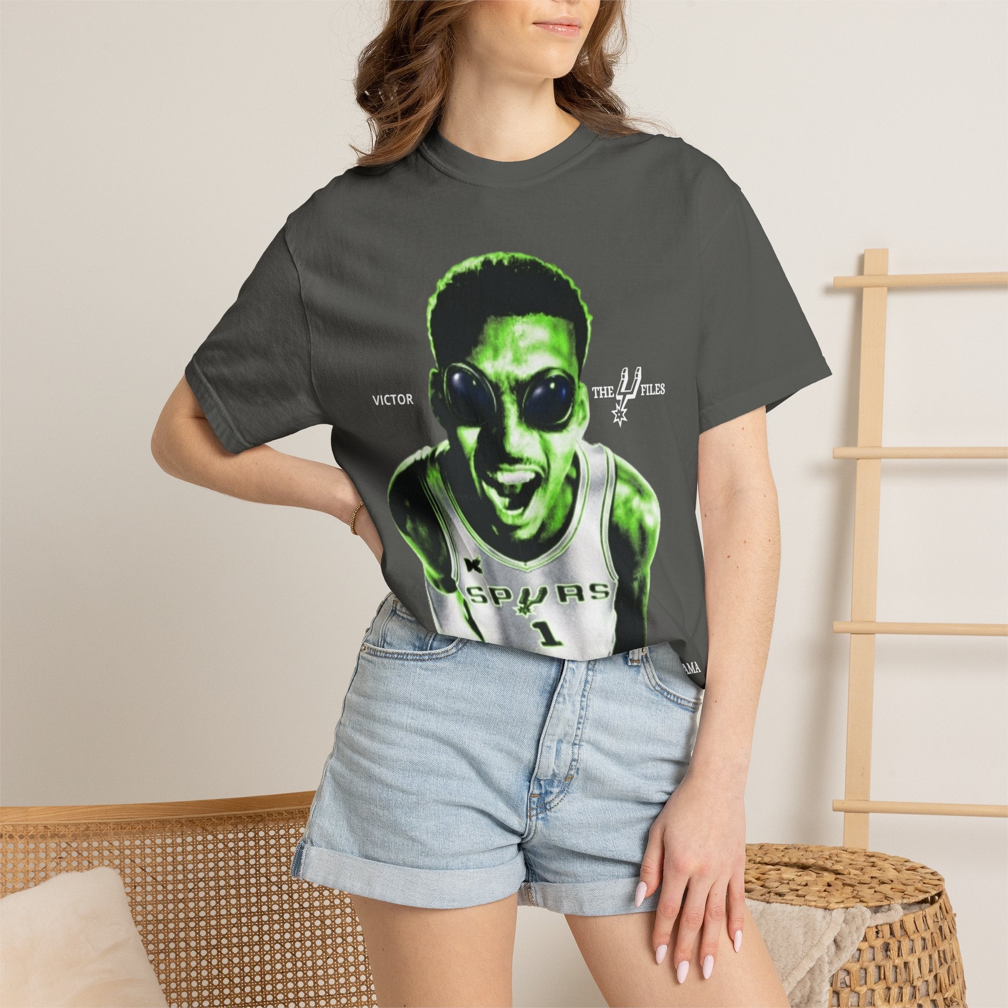 Graphic T-Shirt — WEMBY Neon Green Retro Sports Portrait