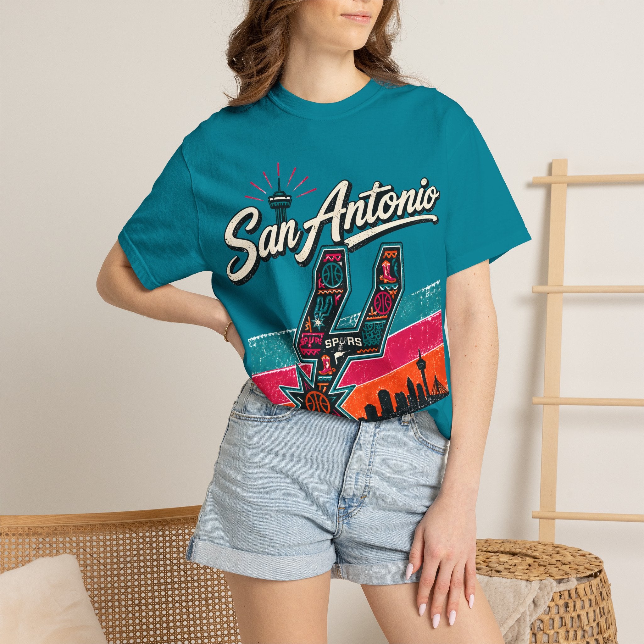 San Antonio Spurs Retro Skyline T-Shirt