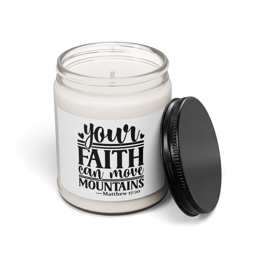 Inspirational Soy Candle - "Your Faith Can Move Mountains" (Matthew 17:20) 9oz