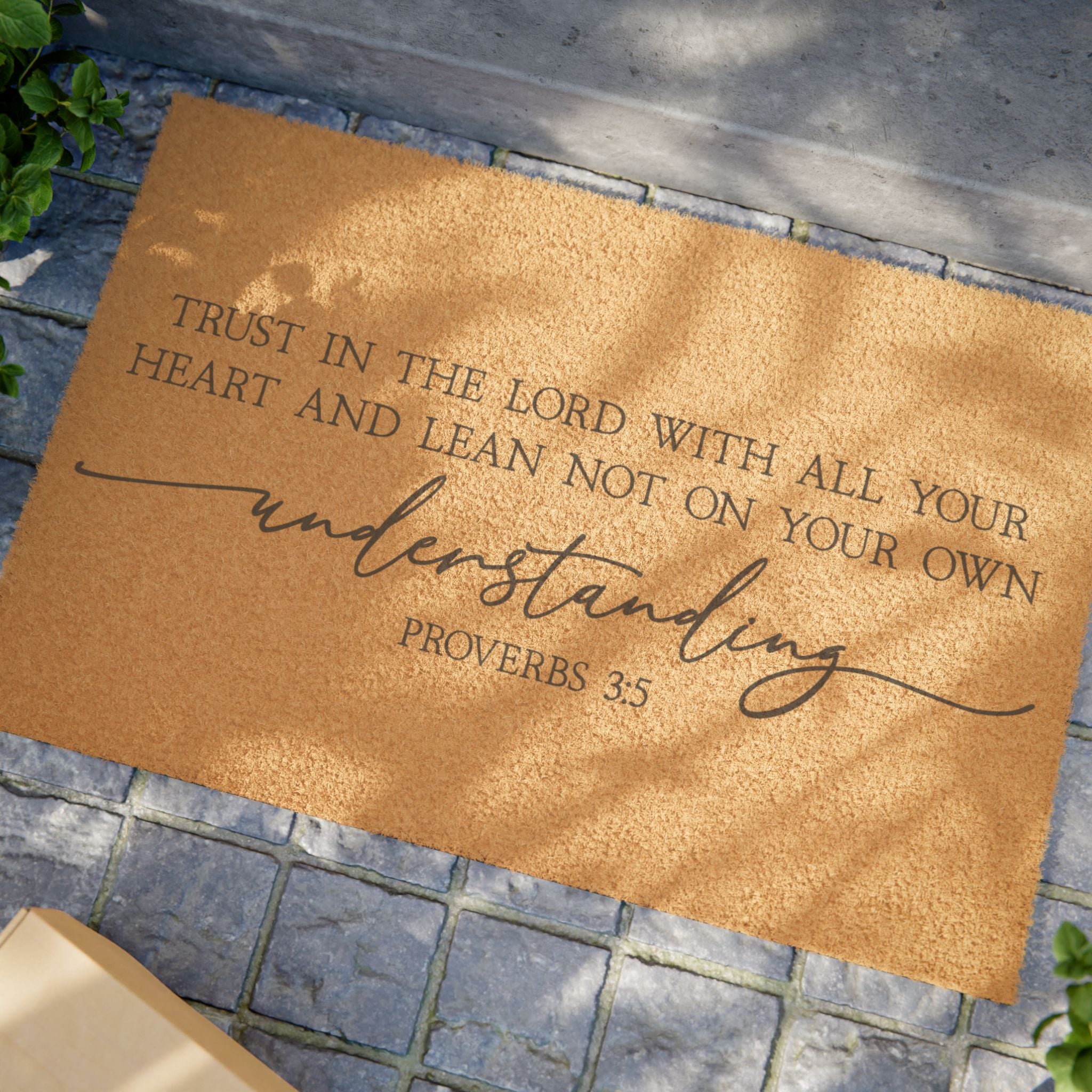 Doormat — 'Trust in the Lord' Scripted Bible Verse