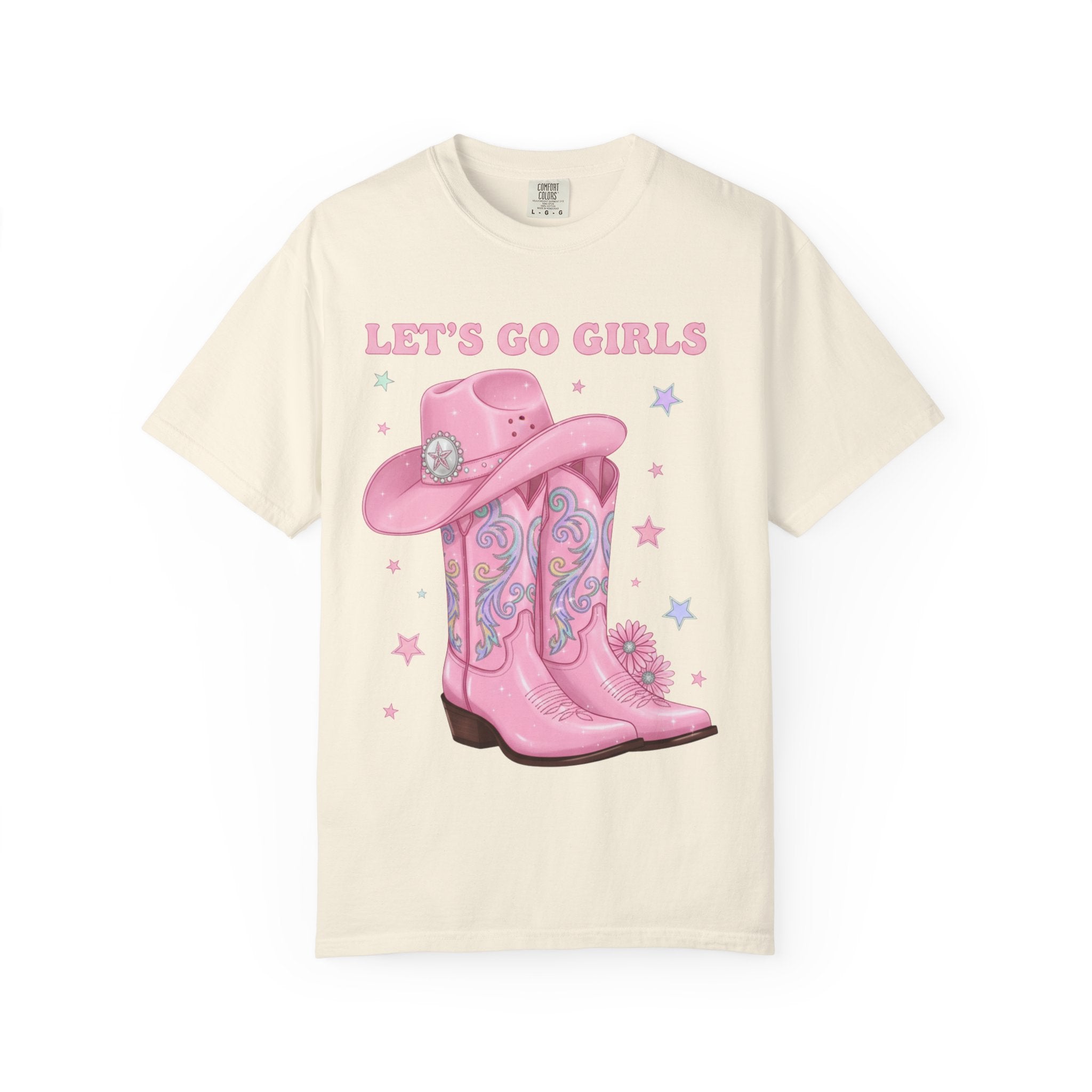 Let's Go Girls Pink Cowboy Boots T‑Shirt