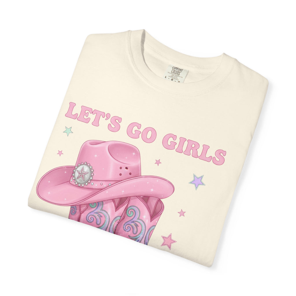 Let's Go Girls Pink Cowboy Boots T‑Shirt