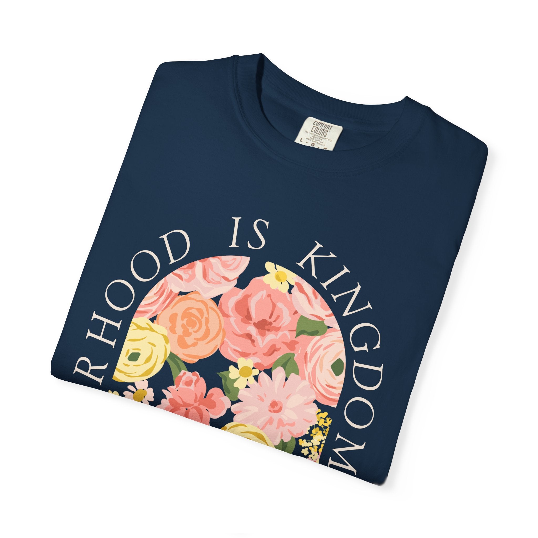 Motherhood Floral T-Shirt — "Motherhood Is Kingdom Work" (Proverbs 31:25-27)
