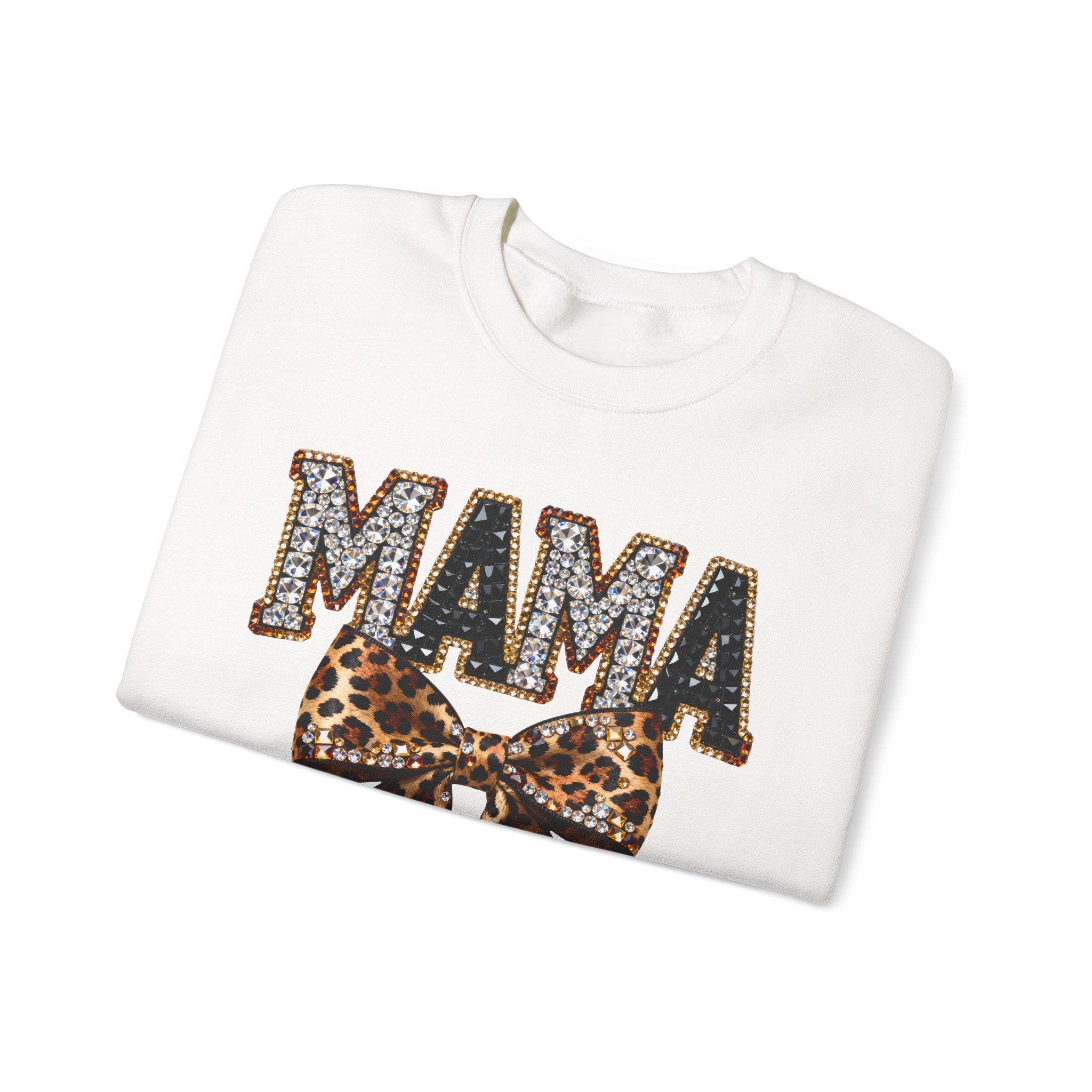 Mama Leopard Bow Crewneck Sweatshirt