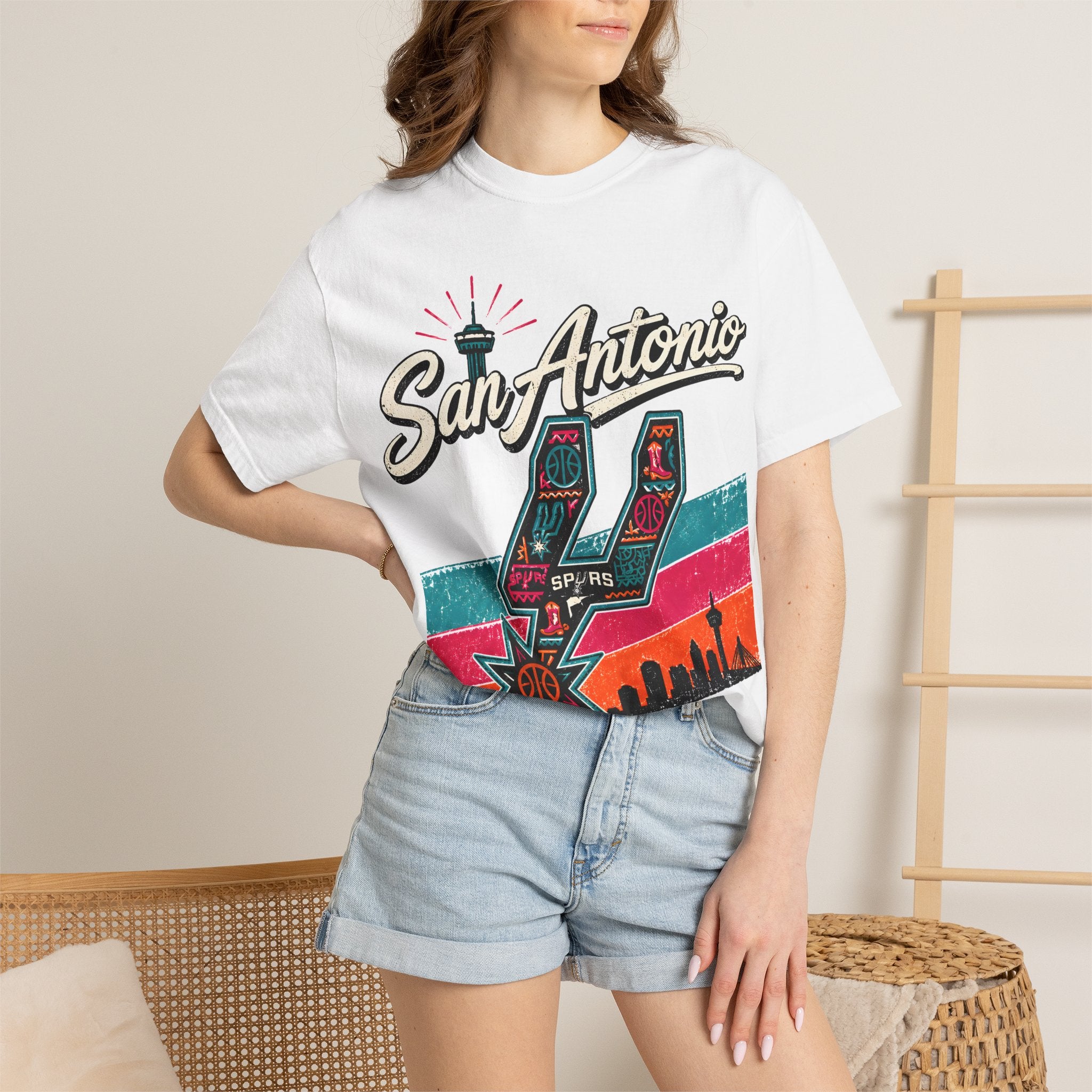San Antonio Spurs Retro Skyline T-Shirt