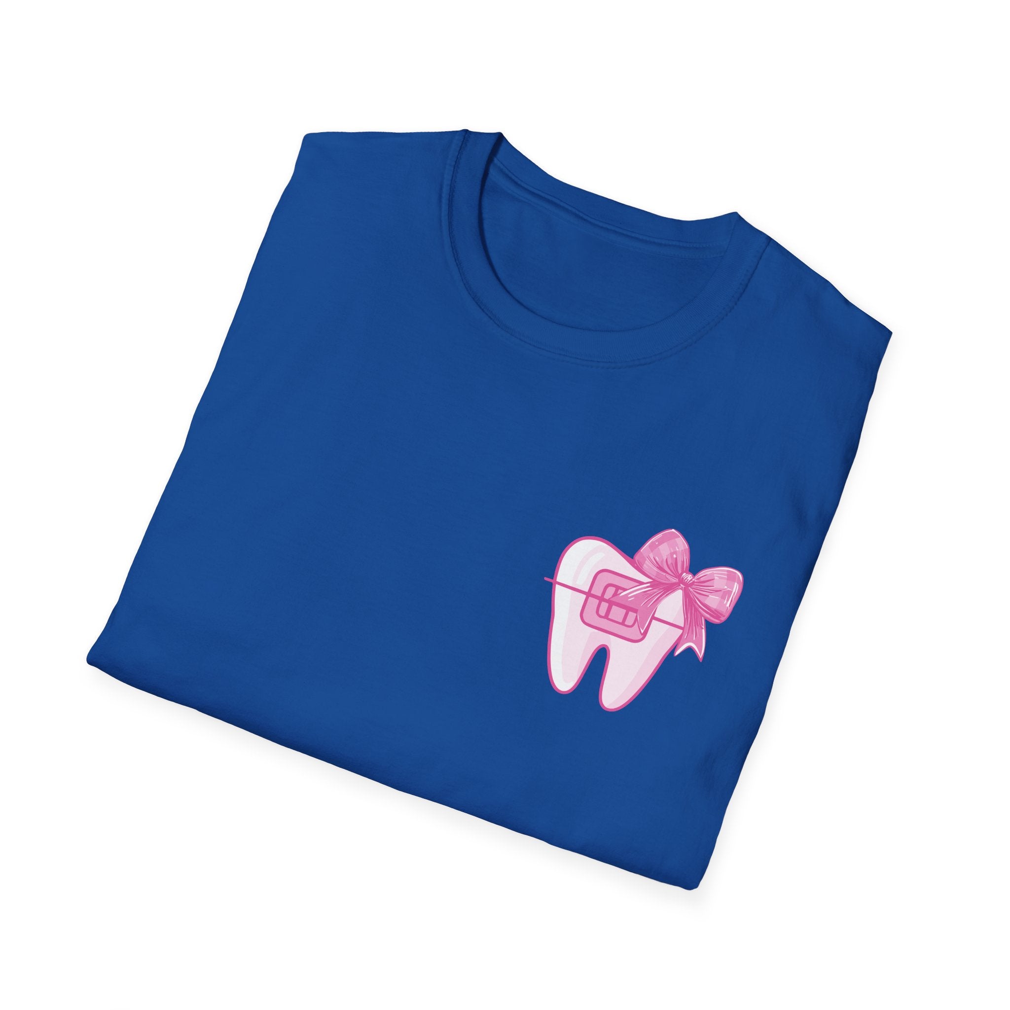Tooth & Bow T-Shirt — Pink Dental Icons "It's a good day to straighten teeth"