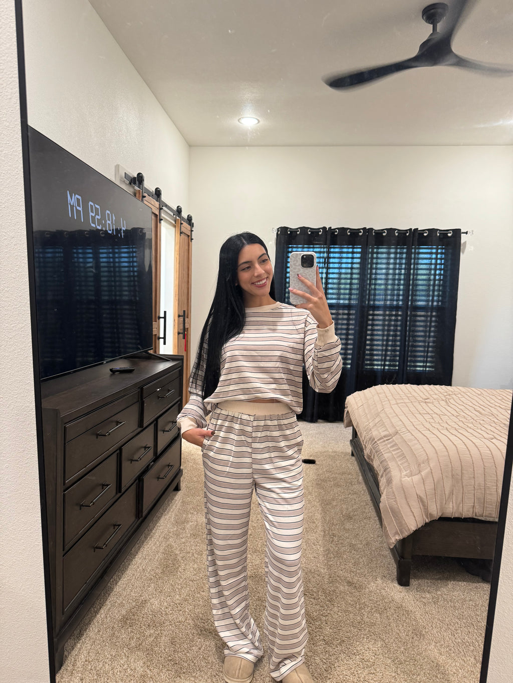 Khaki Stripe Set
