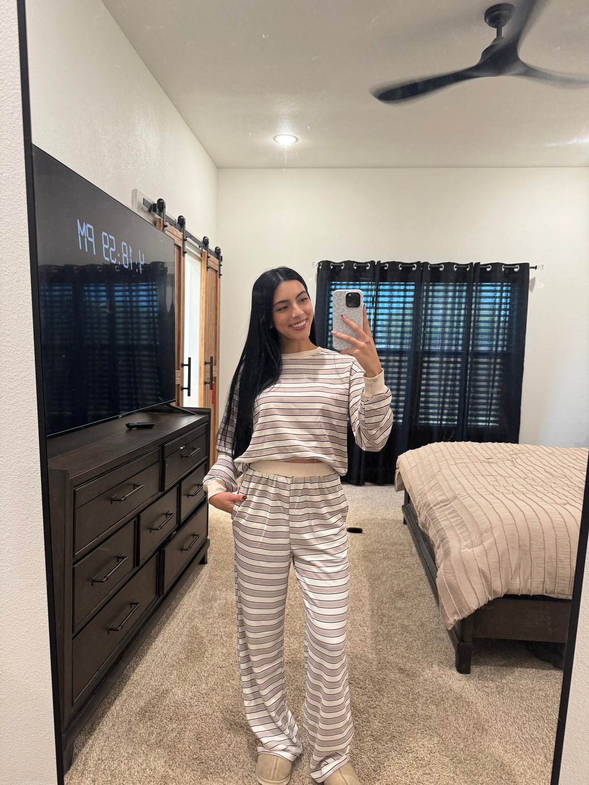Khaki Stripe Set