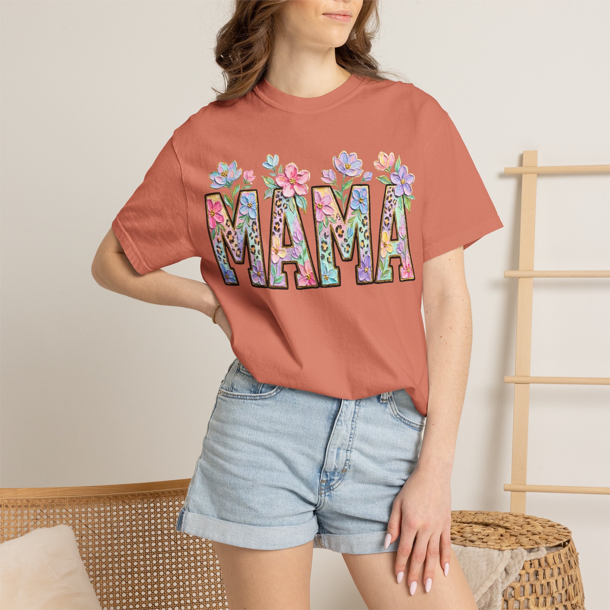 Mama Floral T-Shirt — Mother's Day Garden Letter Tee