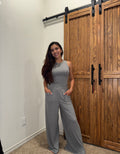 Gray Wide Leg Pants Set