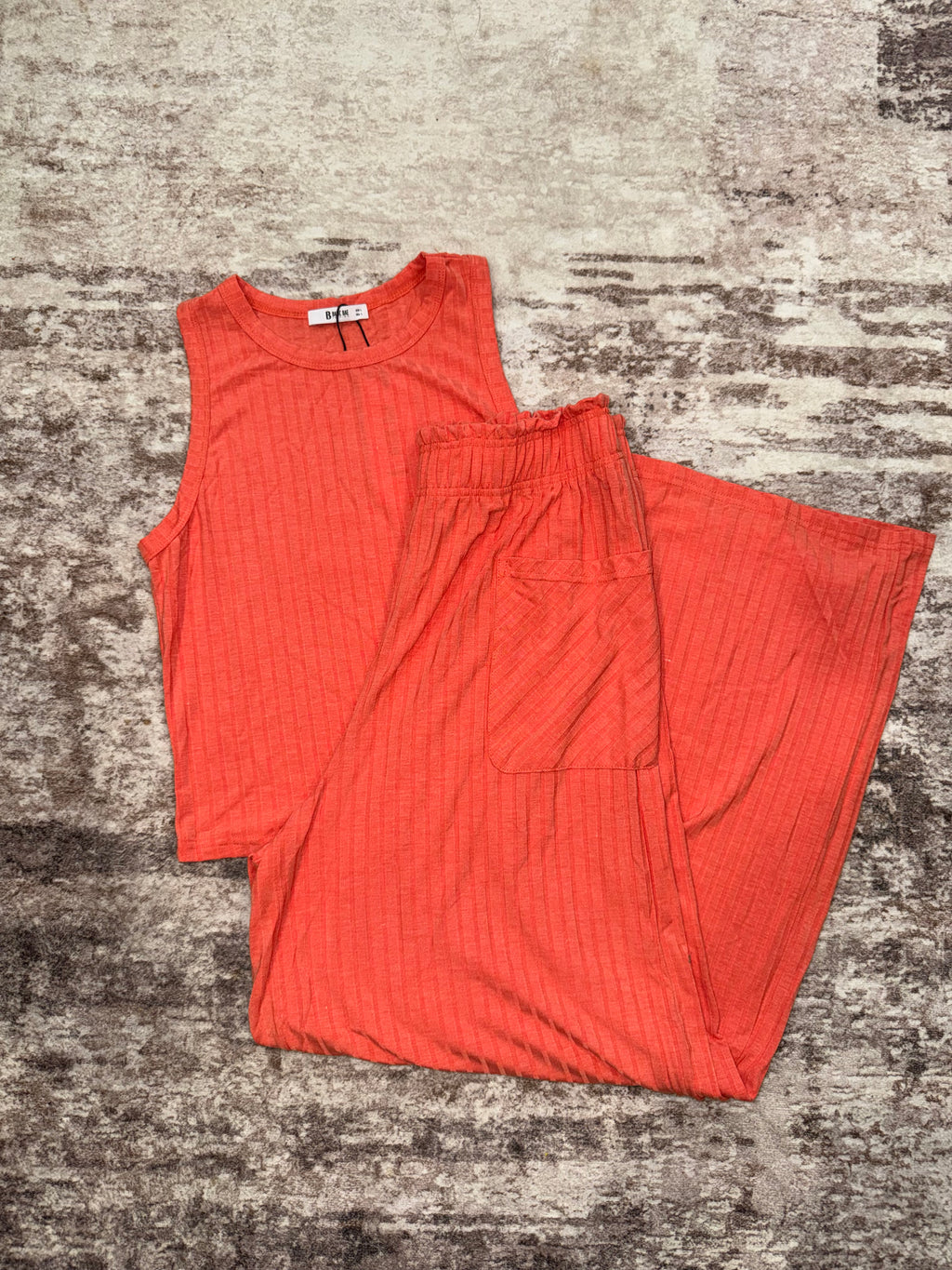 Coral Wide Leg Pants Set