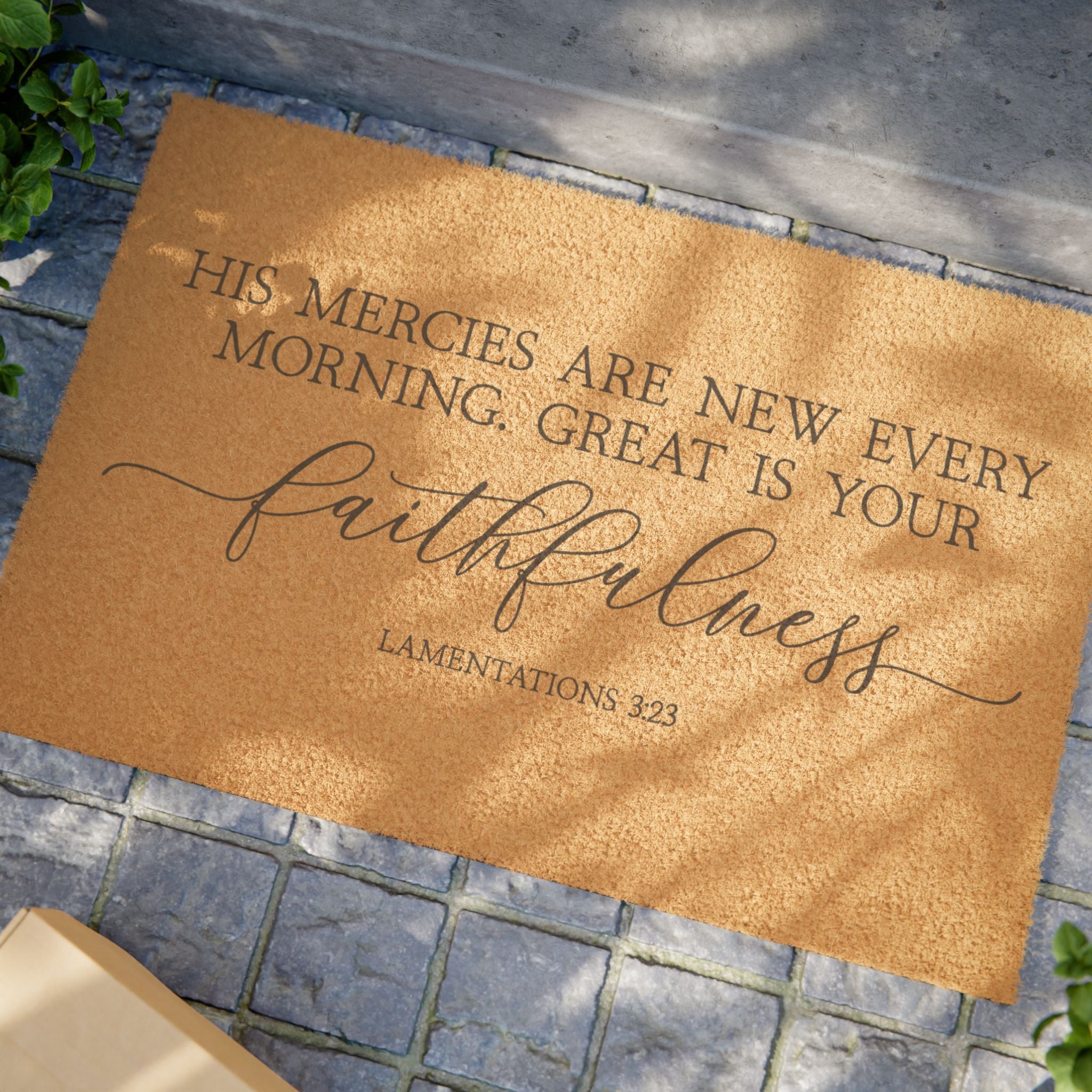 Doormat — "Great Is Your Faithfulness" Scripted Verse