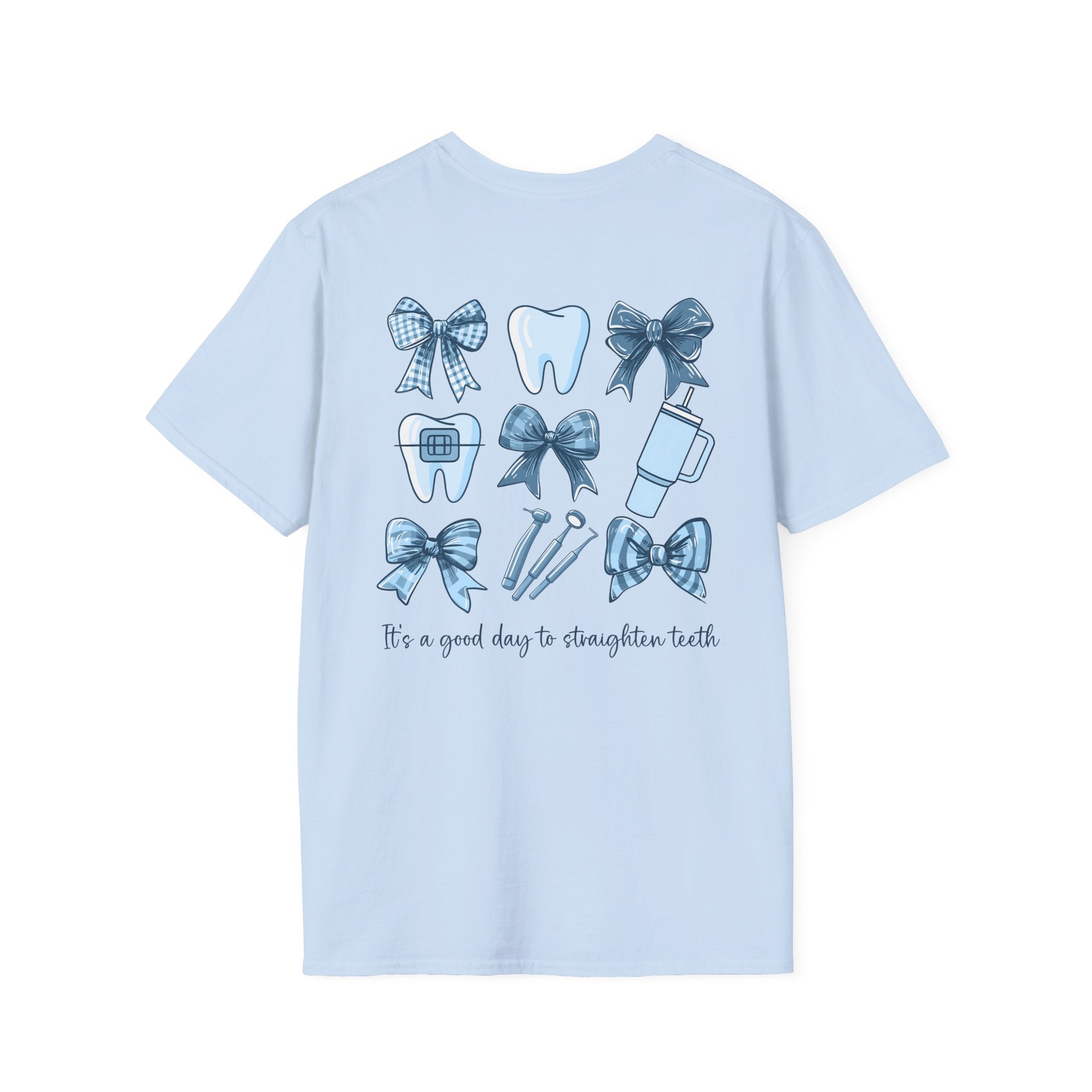 Dental Hygienist T-Shirt — 'Blue Sky' Tooth & Floss Graphic Tee