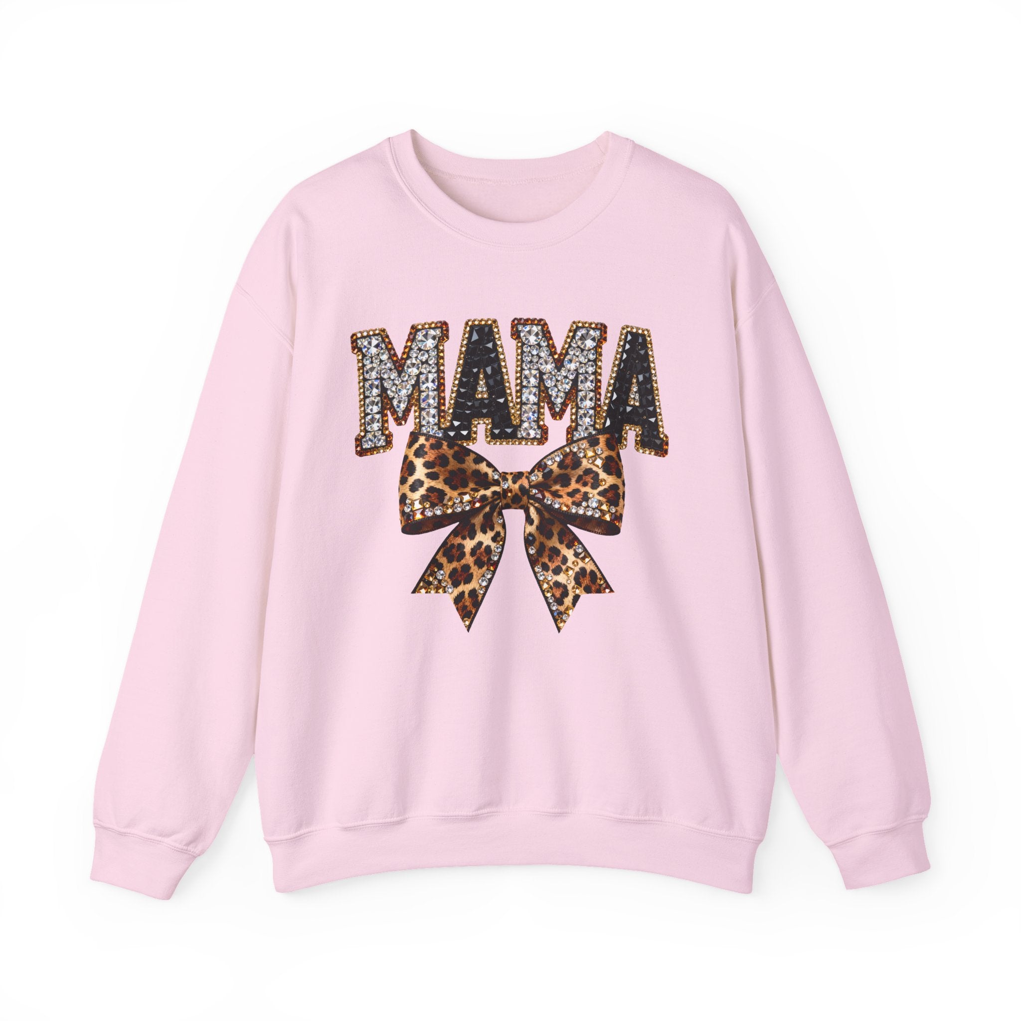 Mama Leopard Bow Crewneck Sweatshirt