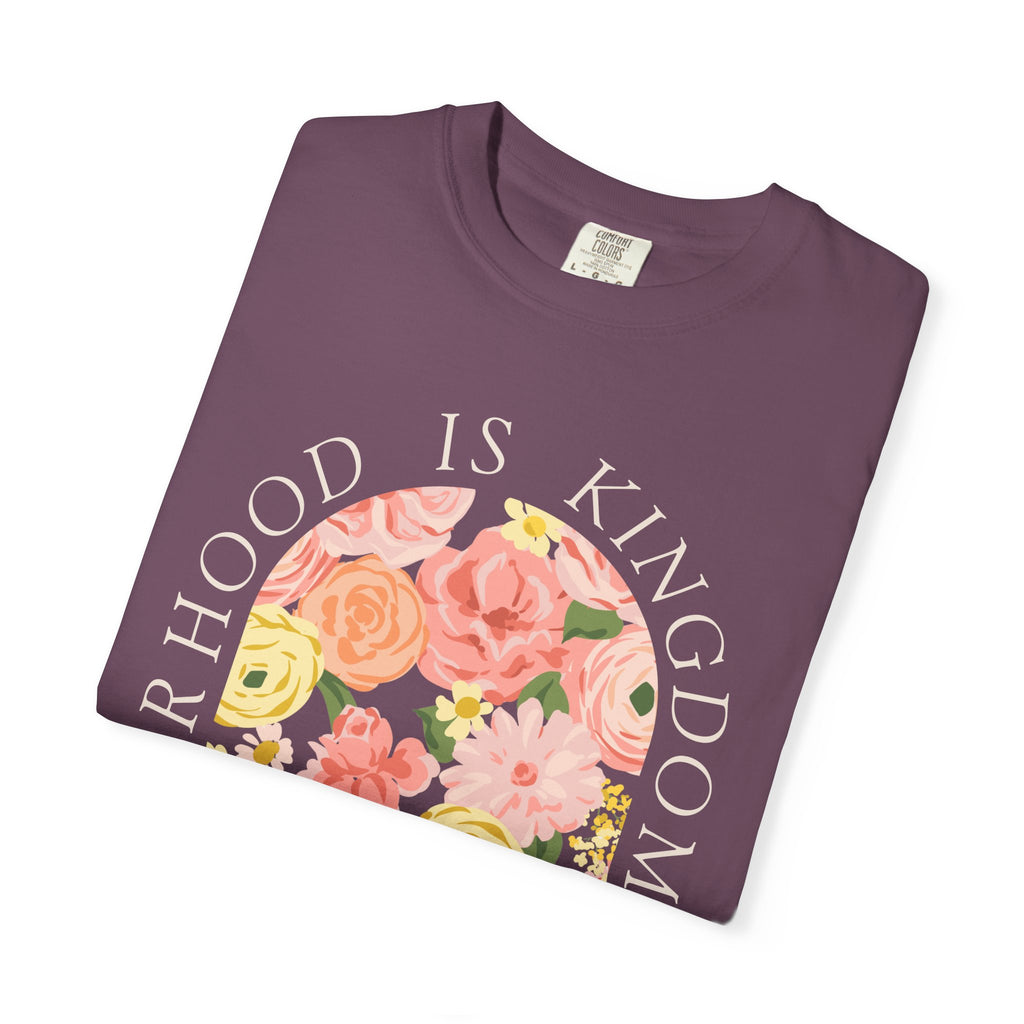 Motherhood Floral T-Shirt — "Motherhood Is Kingdom Work" (Proverbs 31:25-27)