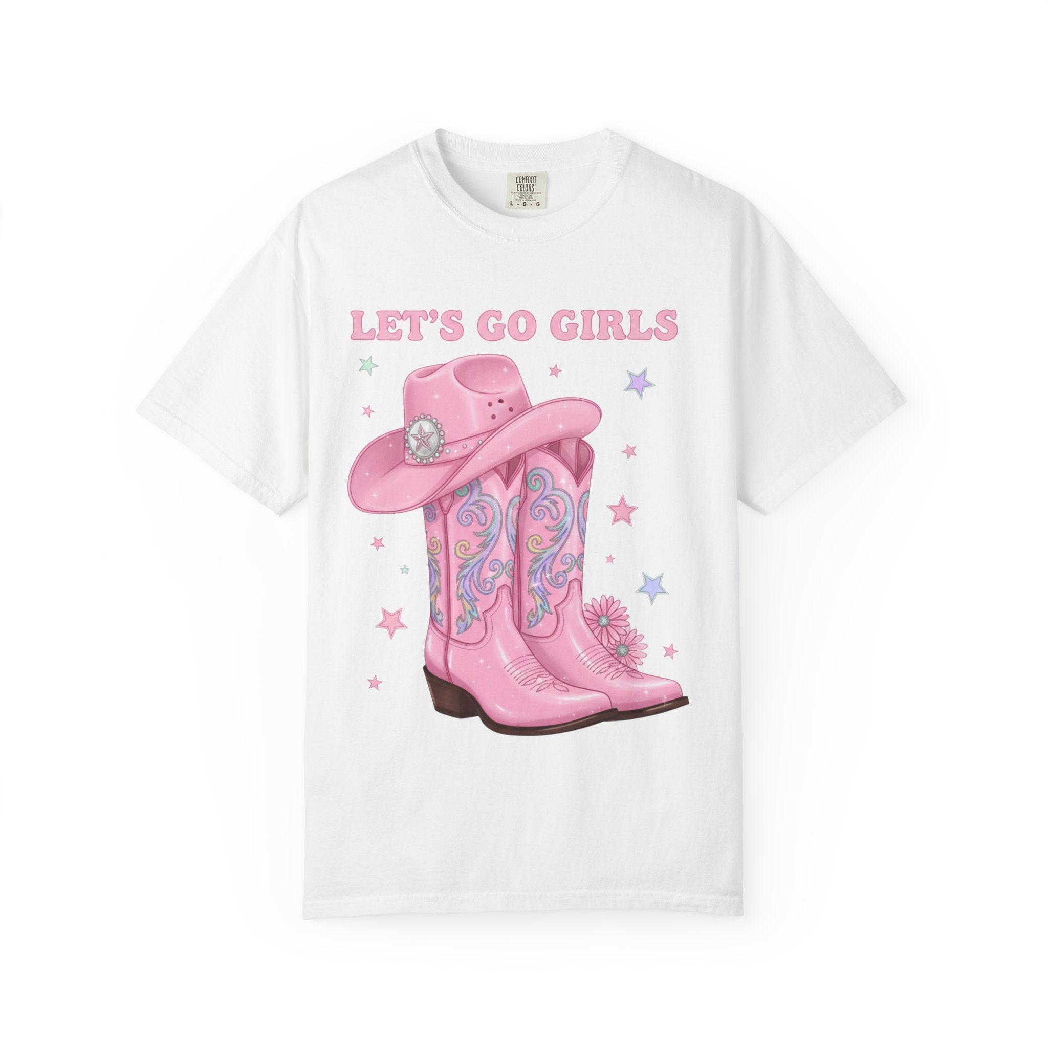 Let's Go Girls Pink Cowboy Boots T‑Shirt