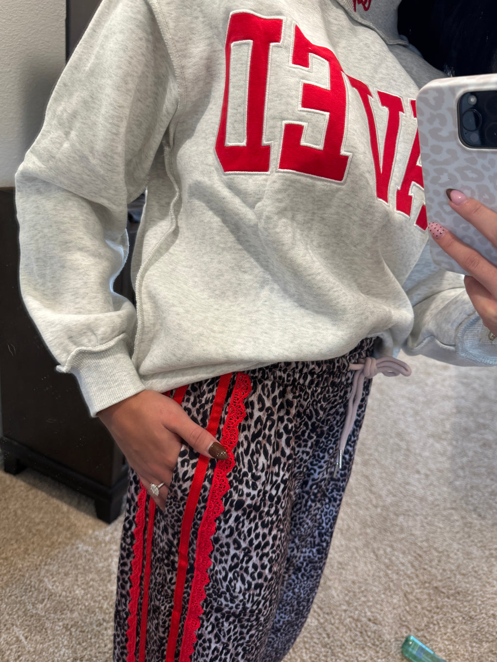Leopard Red Lace Pants