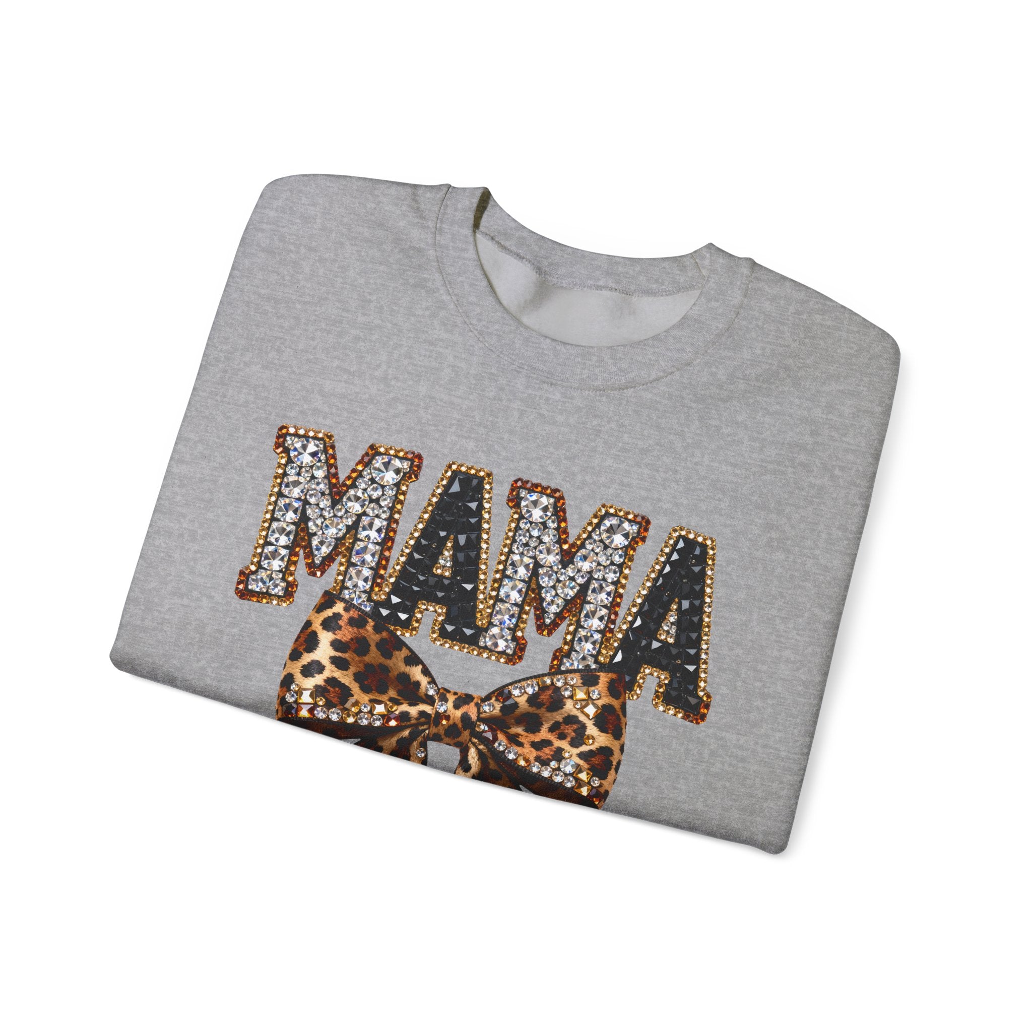 Mama Leopard Bow Crewneck Sweatshirt