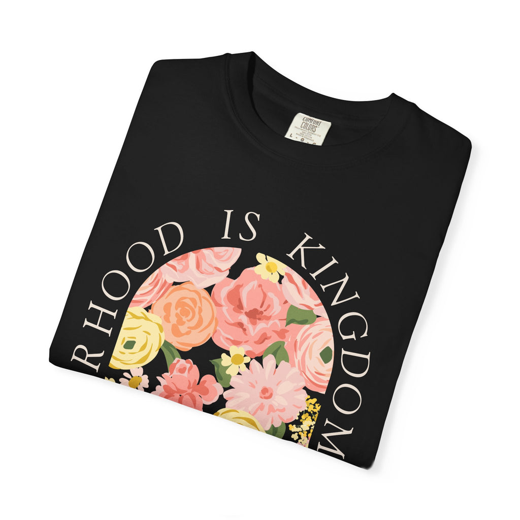 Motherhood Floral T-Shirt — "Motherhood Is Kingdom Work" (Proverbs 31:25-27)