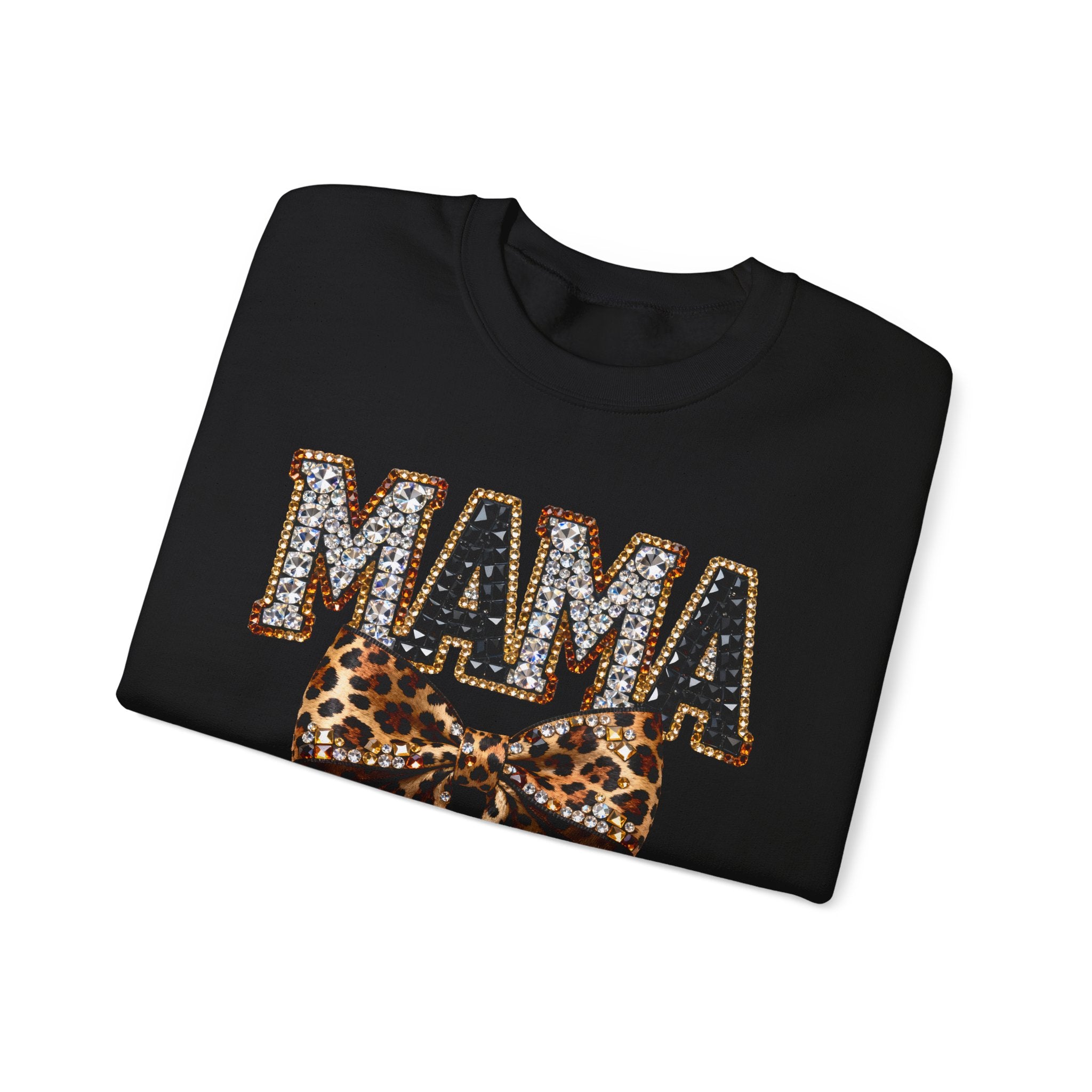 Mama Leopard Bow Crewneck Sweatshirt