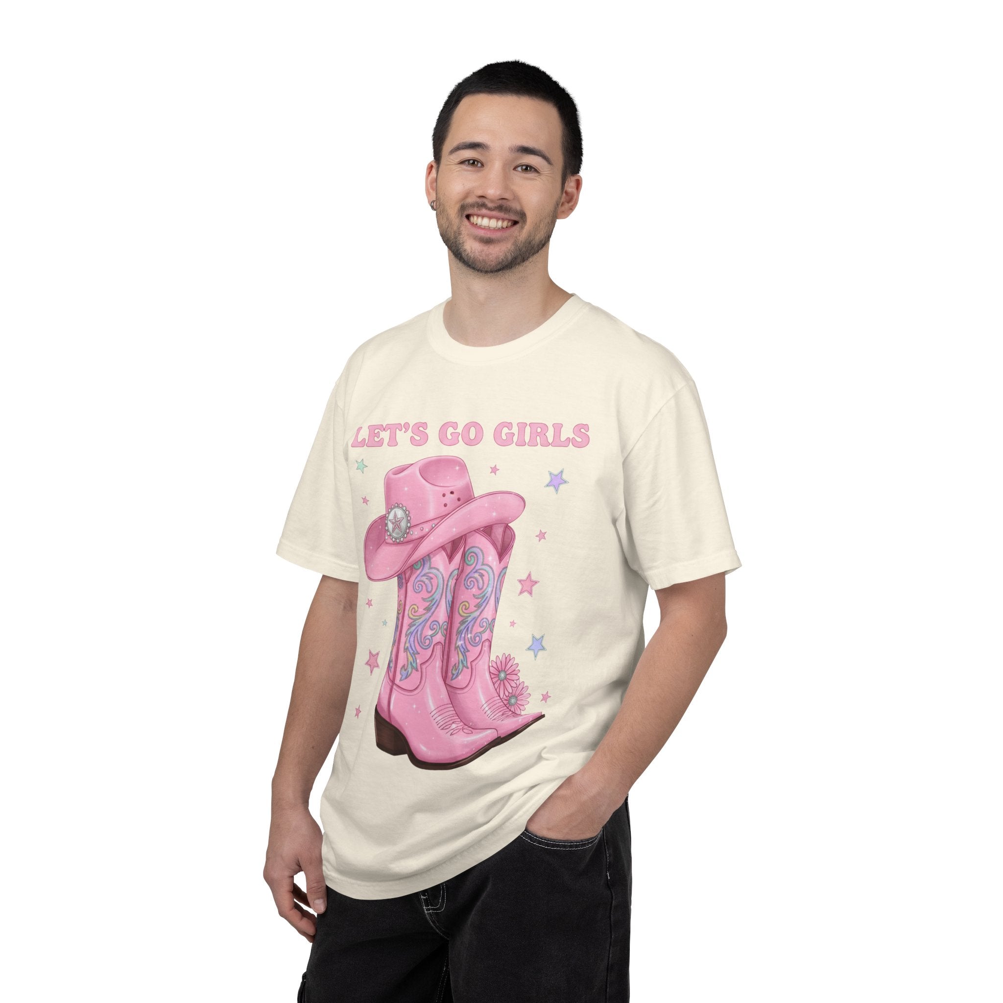 Let's Go Girls Pink Cowboy Boots T‑Shirt