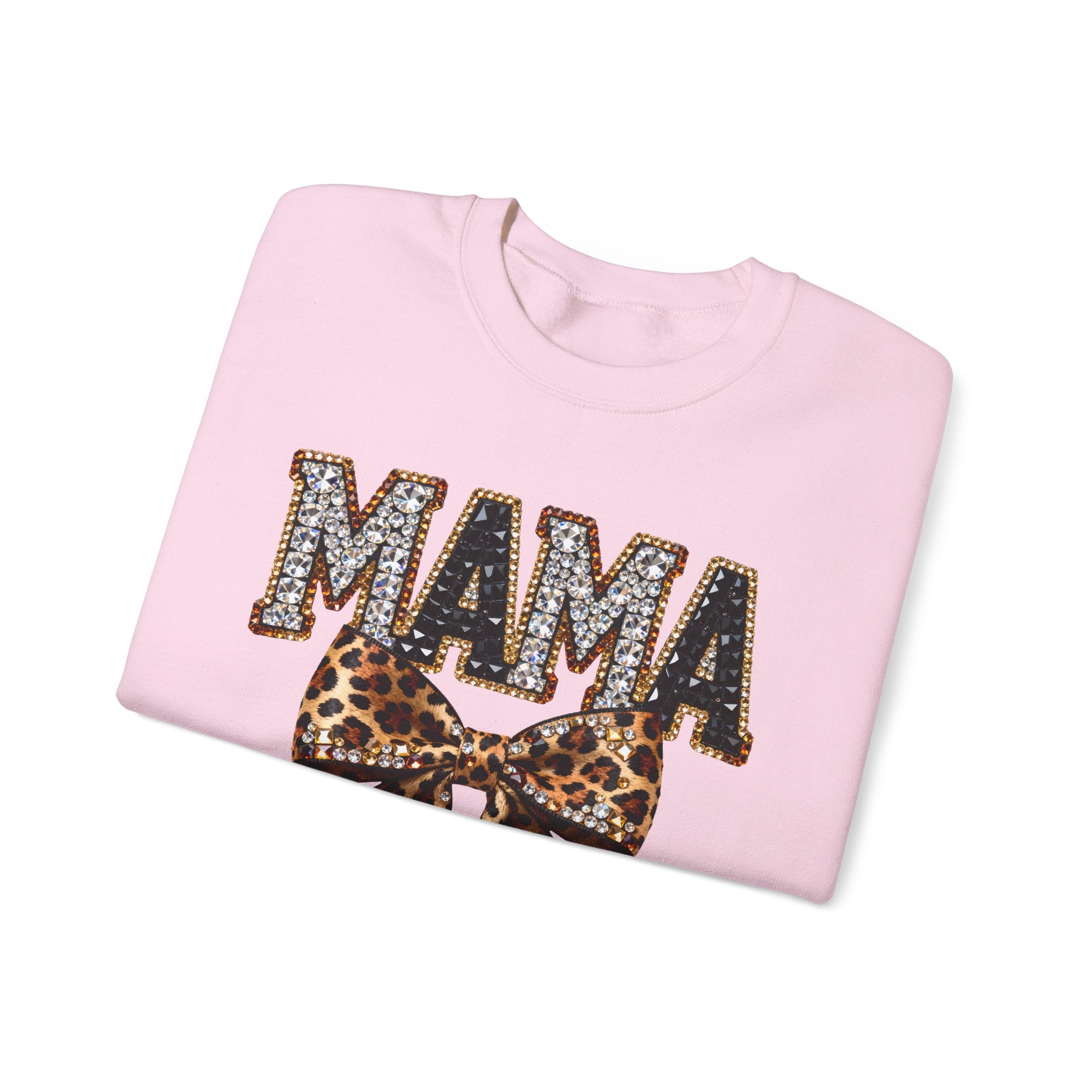 Mama Leopard Bow Crewneck Sweatshirt
