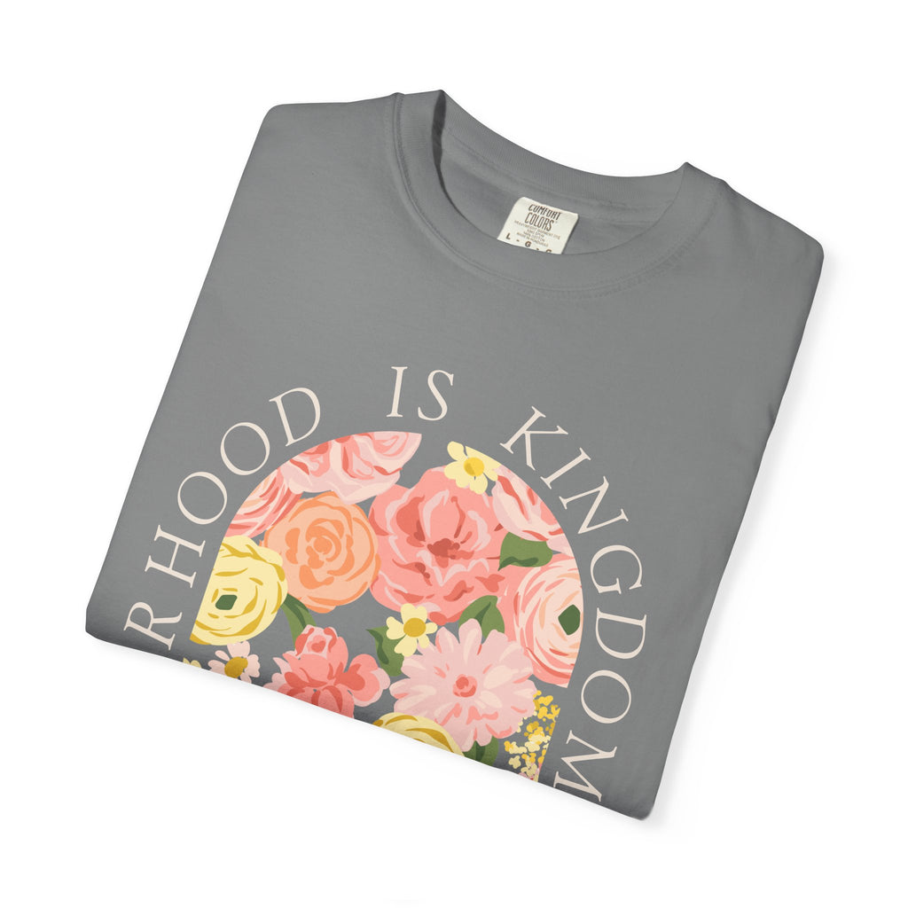 Motherhood Floral T-Shirt — "Motherhood Is Kingdom Work" (Proverbs 31:25-27)