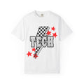 Tech Checkerboard Graphic T-Shirt — Retro Racing Stars Tee