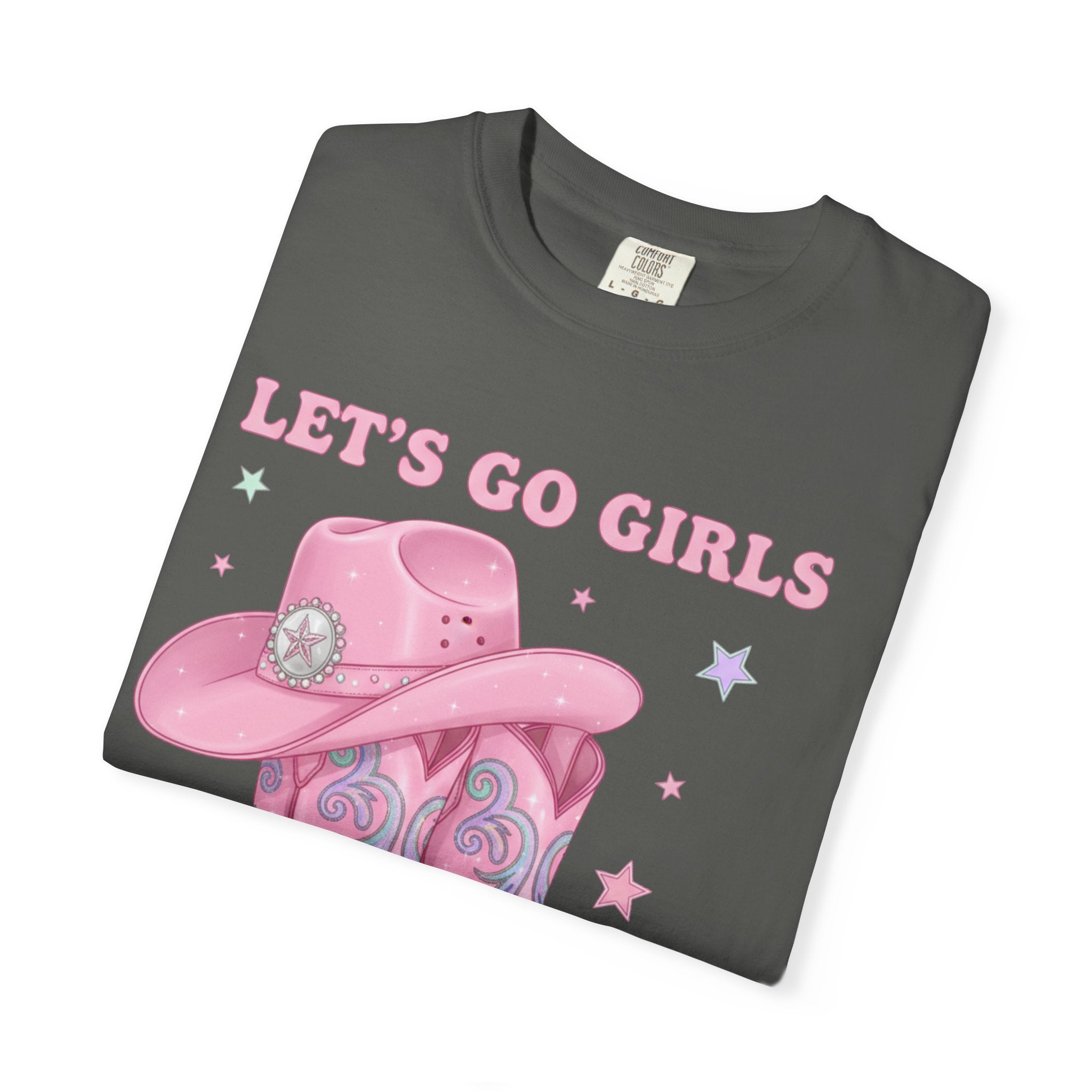 Let's Go Girls Pink Cowboy Boots T‑Shirt
