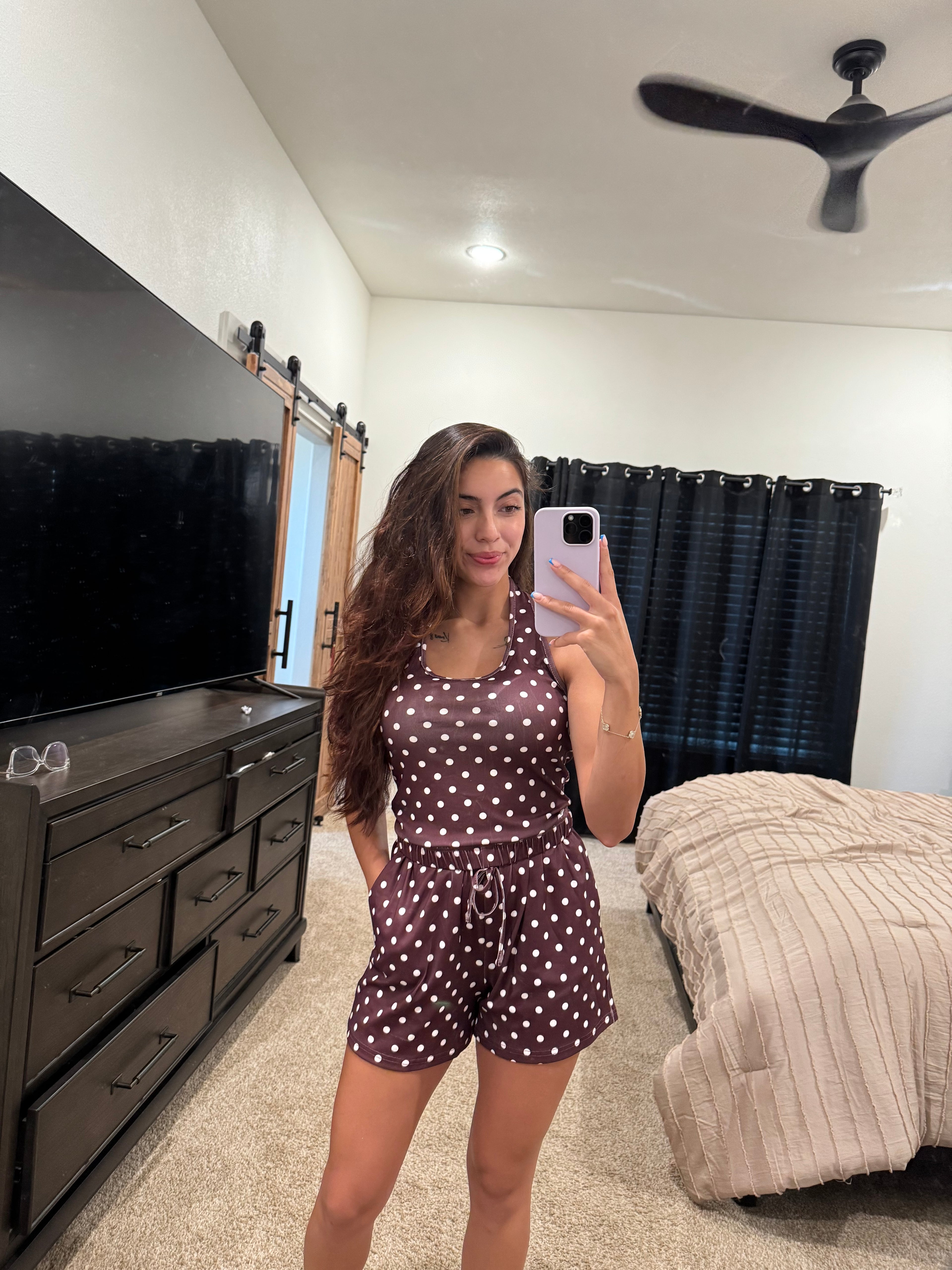 Polka Dot Halter Top Set