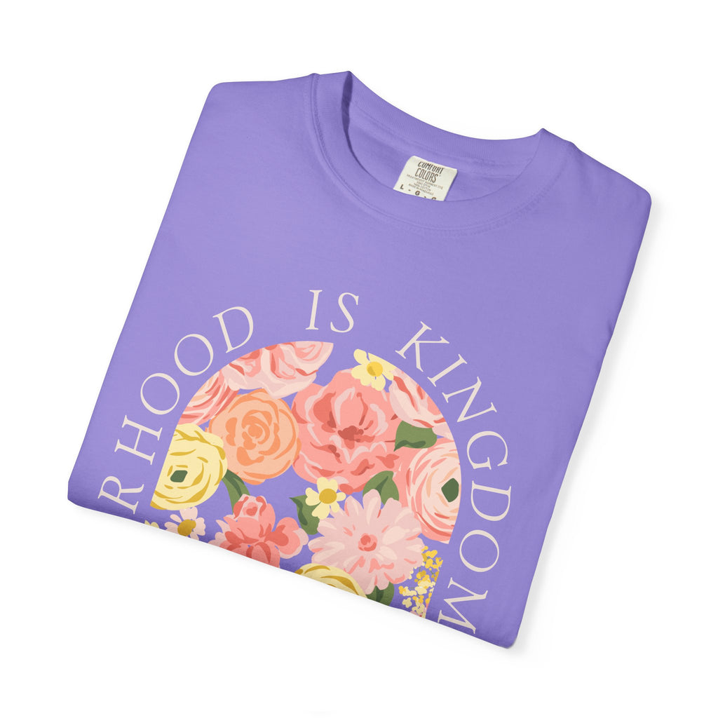 Motherhood Floral T-Shirt — "Motherhood Is Kingdom Work" (Proverbs 31:25-27)