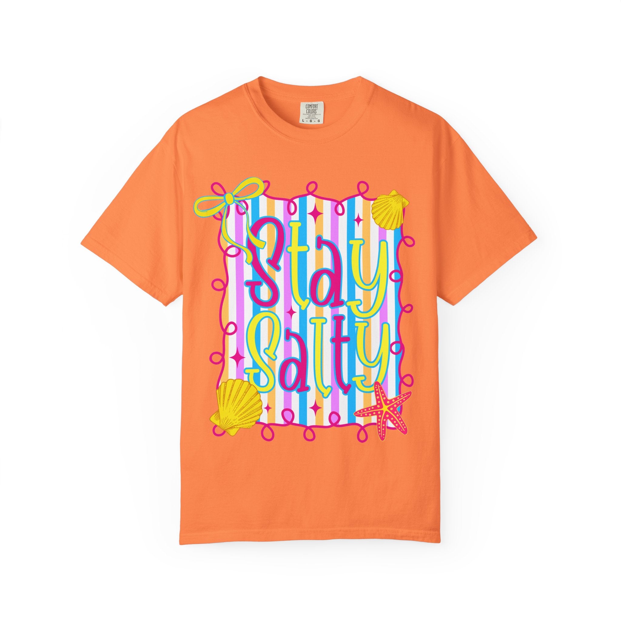 Stay Salty Beach T-Shirt — Colorful Seashell & Starfish Summer Tee