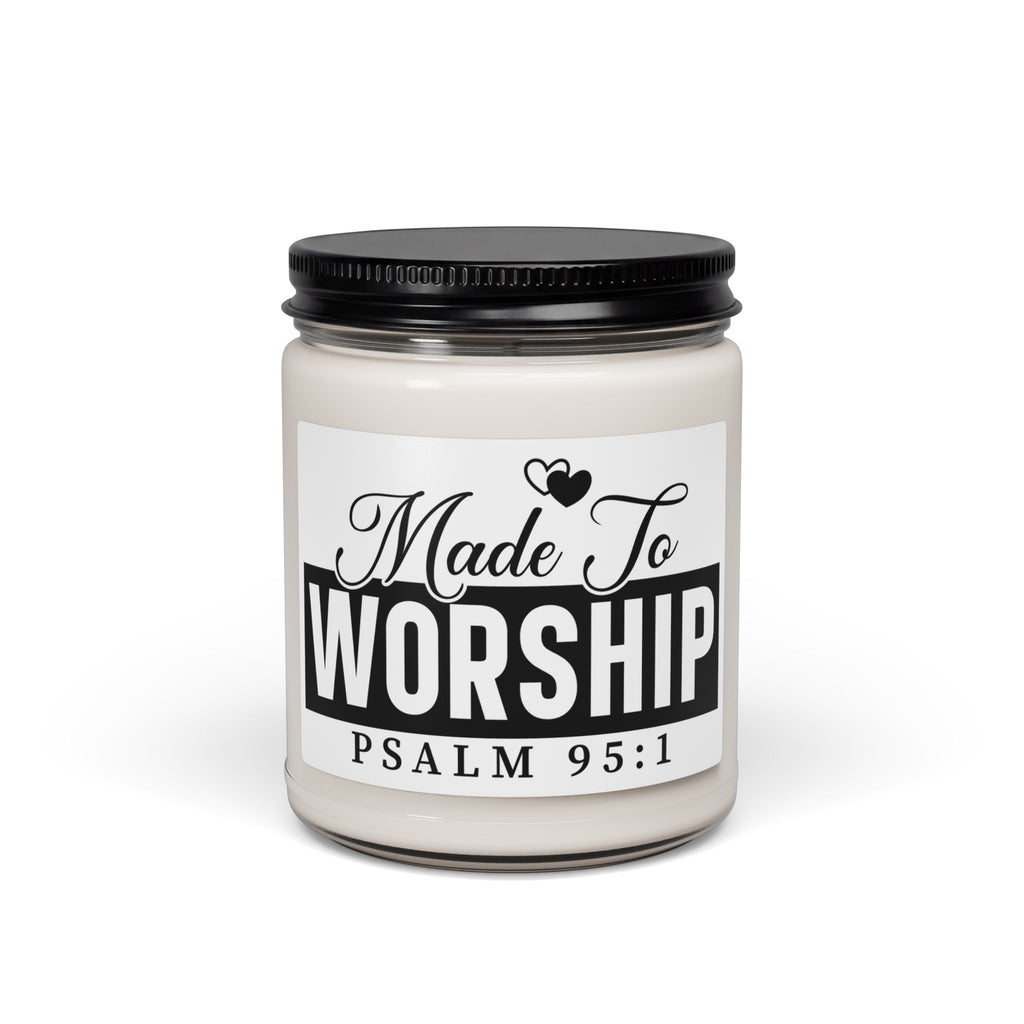 Made to Worship Soy Candle - 9oz Biblical Psalm 95:1 Inspirational Scented Candle