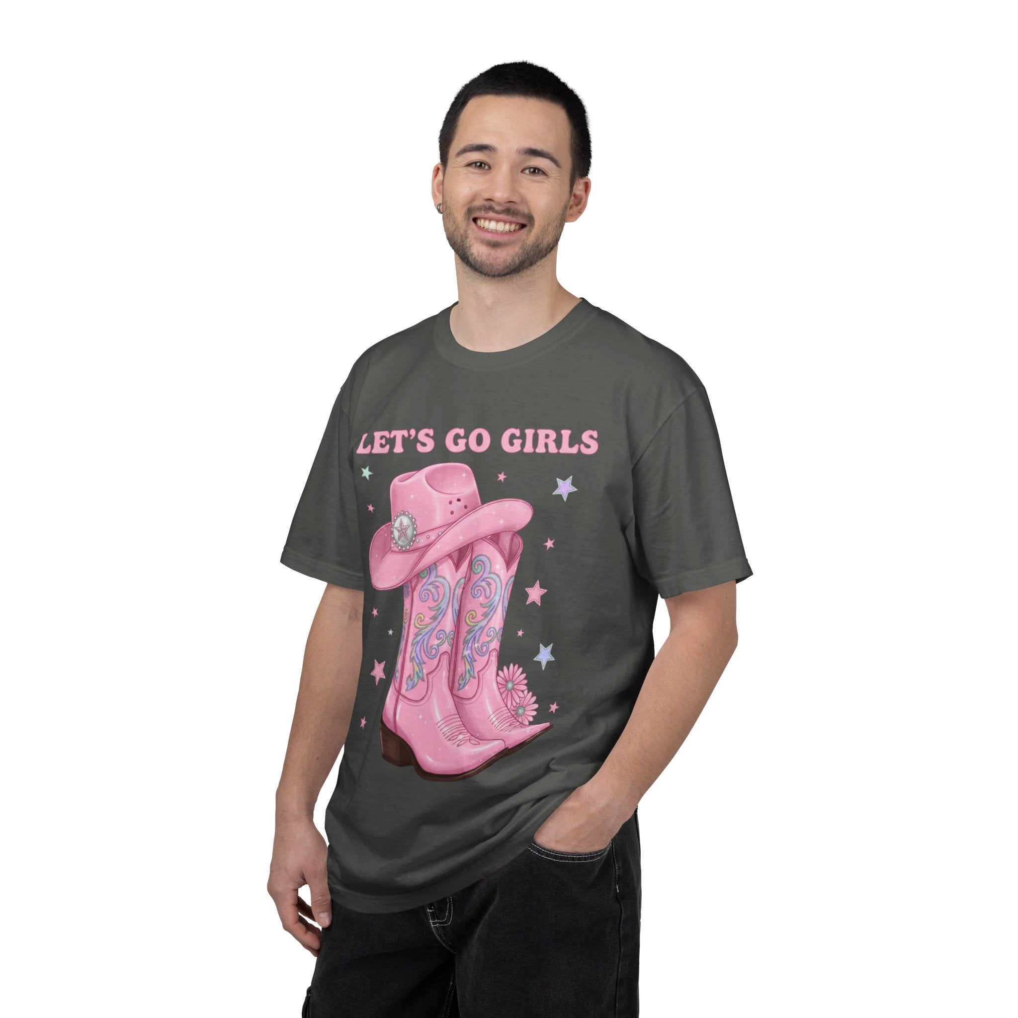 Let's Go Girls Pink Cowboy Boots T‑Shirt