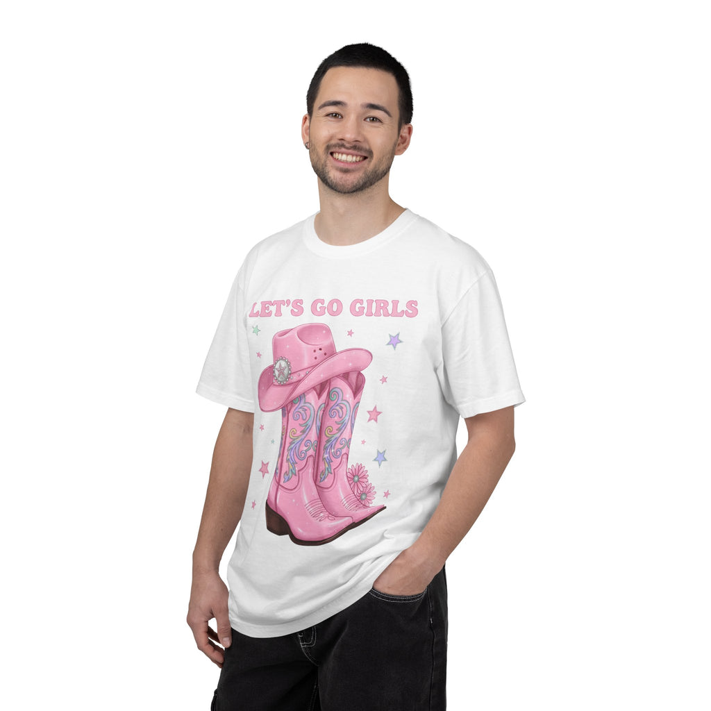 Let's Go Girls Pink Cowboy Boots T‑Shirt