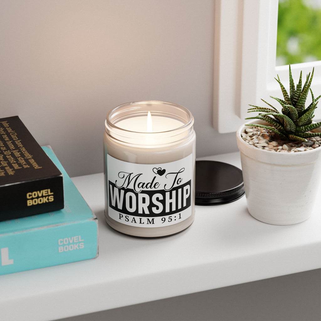 Made to Worship Soy Candle - 9oz Biblical Psalm 95:1 Inspirational Scented Candle