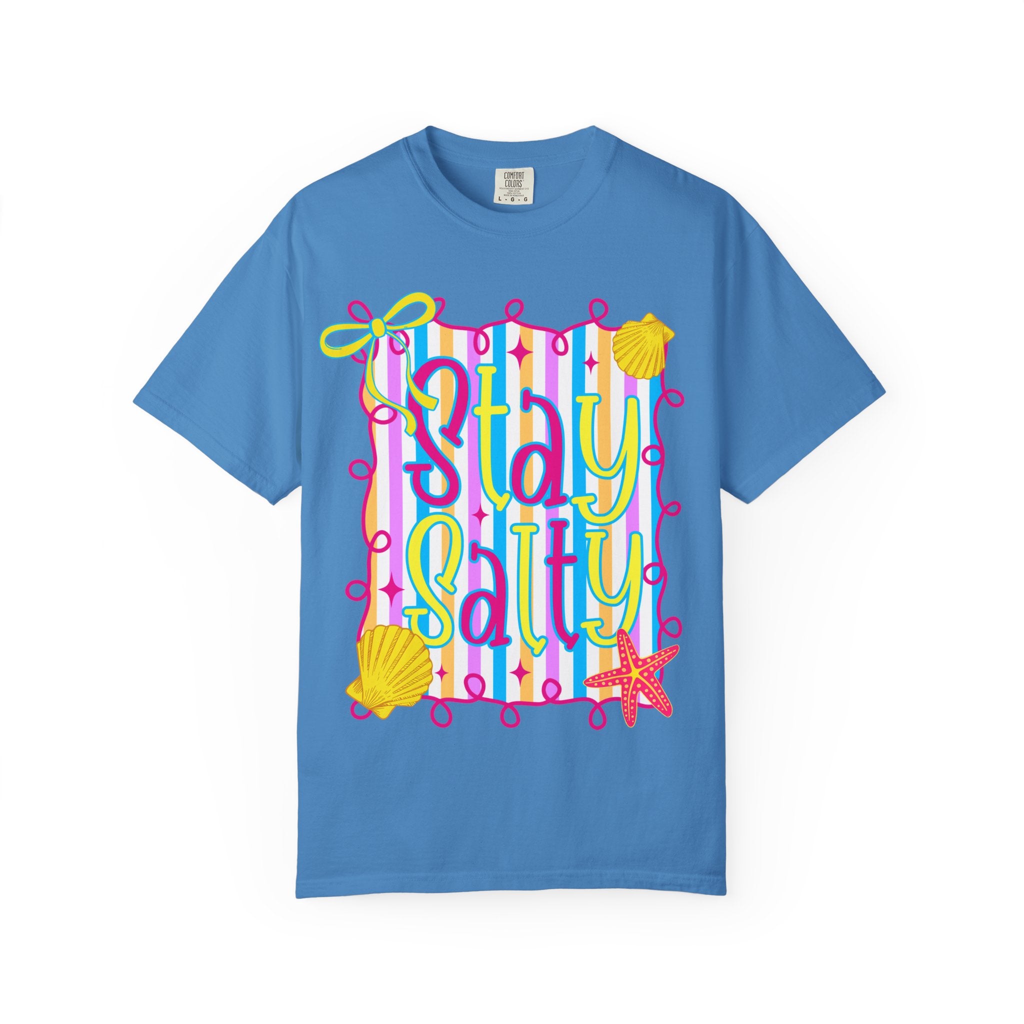 Stay Salty Beach T-Shirt — Colorful Seashell & Starfish Summer Tee
