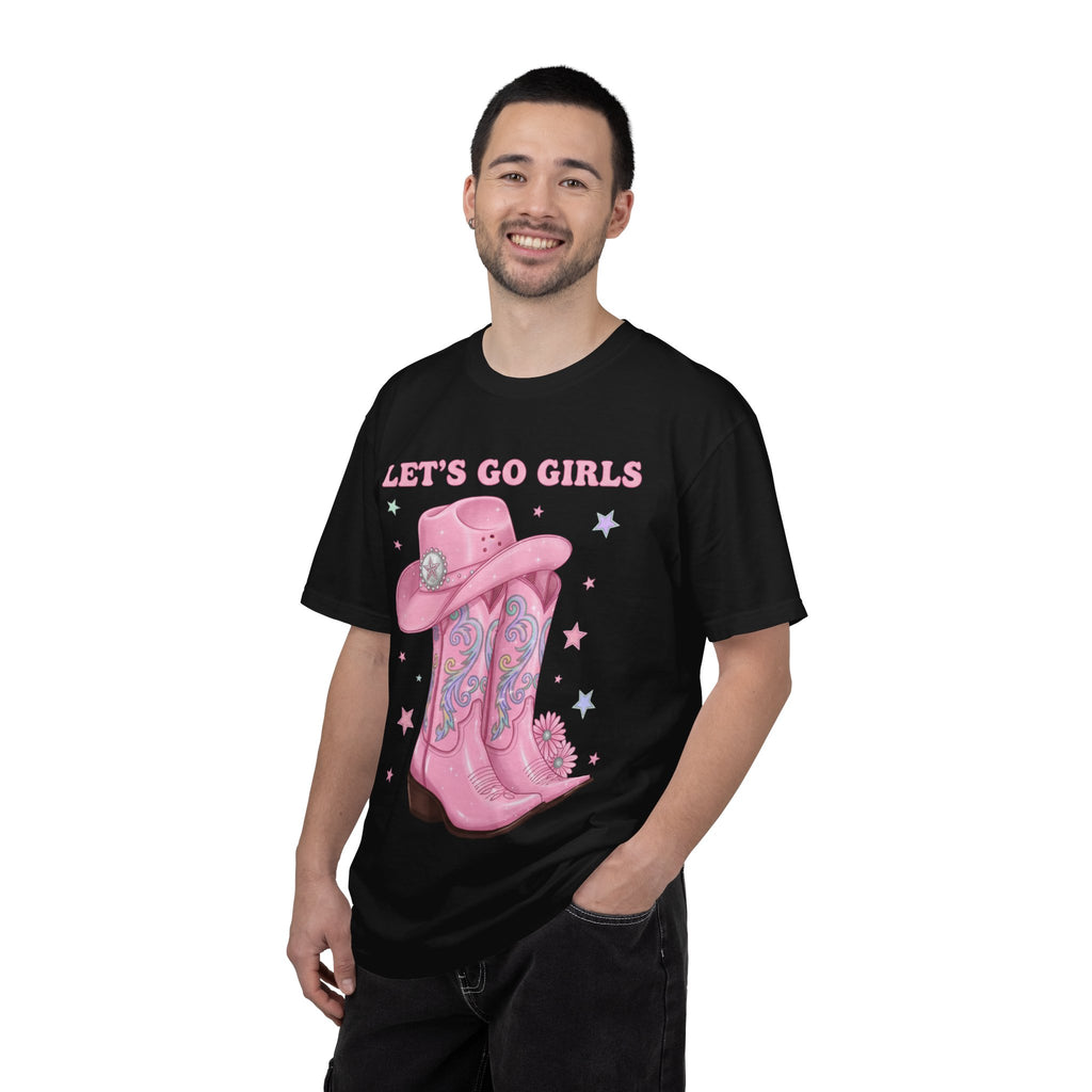 Let's Go Girls Pink Cowboy Boots T‑Shirt
