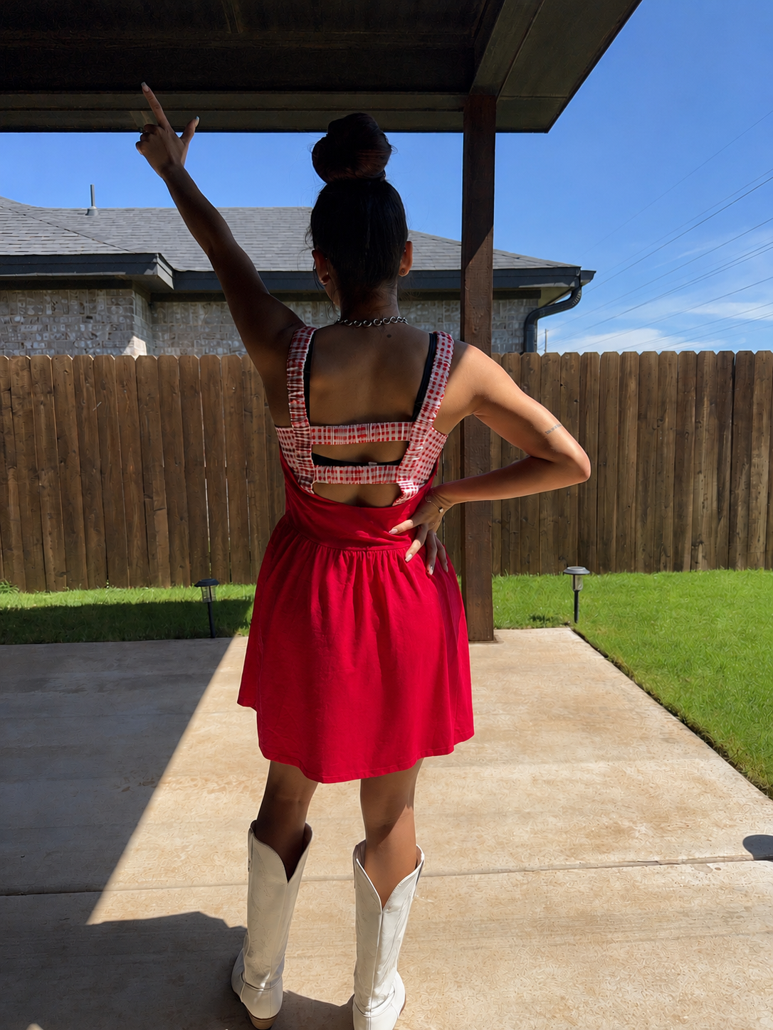 Red Gingham 2 Piece Dress