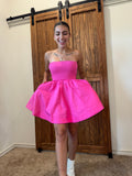 Zenana Strapless Pink Dress